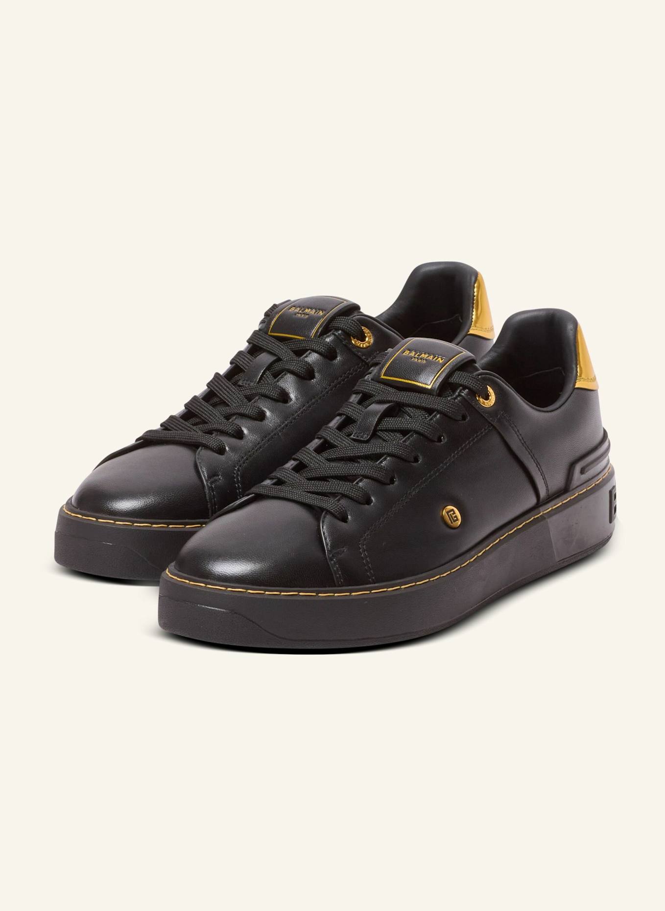 BALMAIN Sneakers B-Court aus Kalbsleder: SCHWARZ