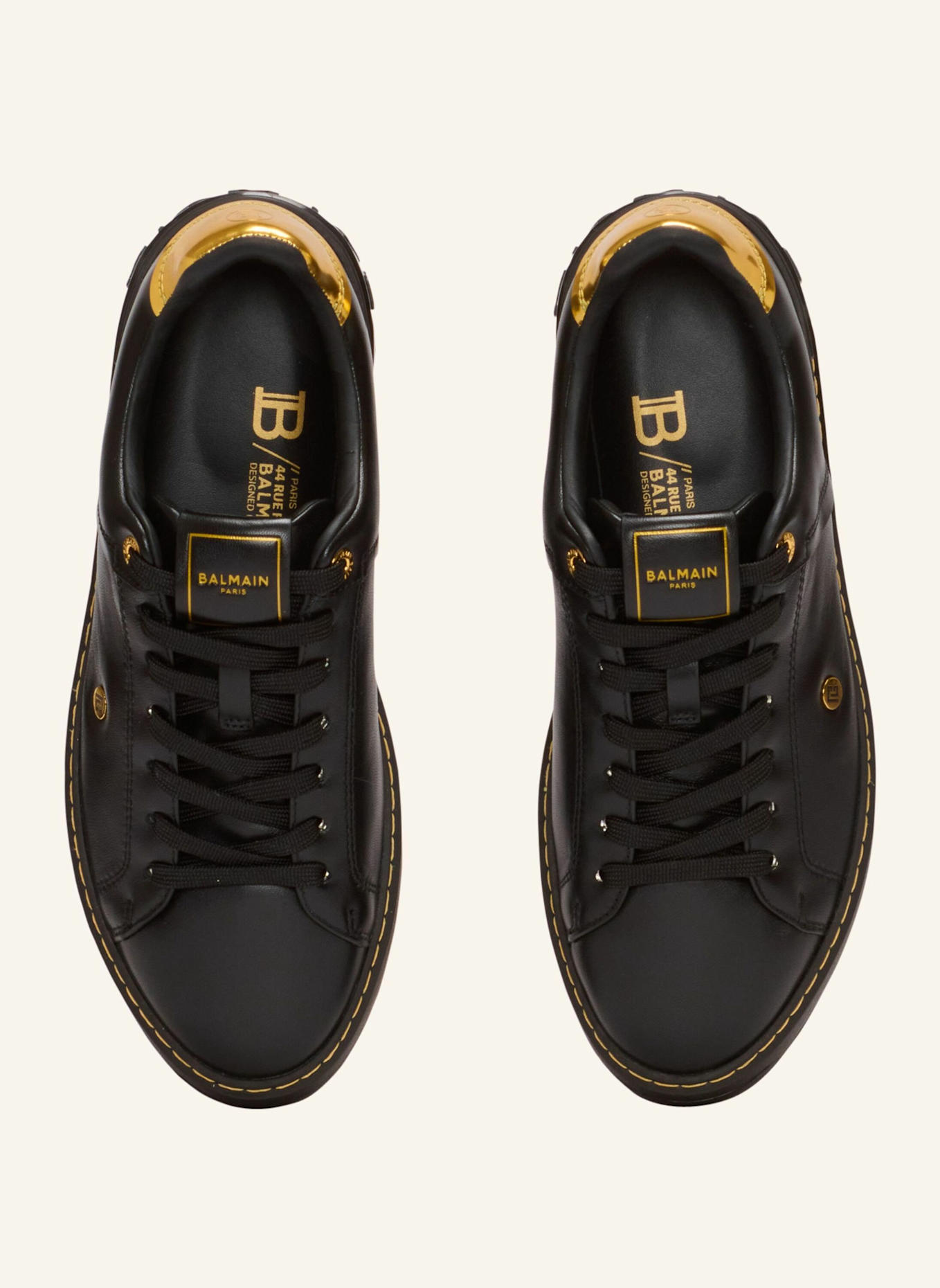 BALMAIN Sneakers B-Court aus Kalbsleder: SCHWARZ
