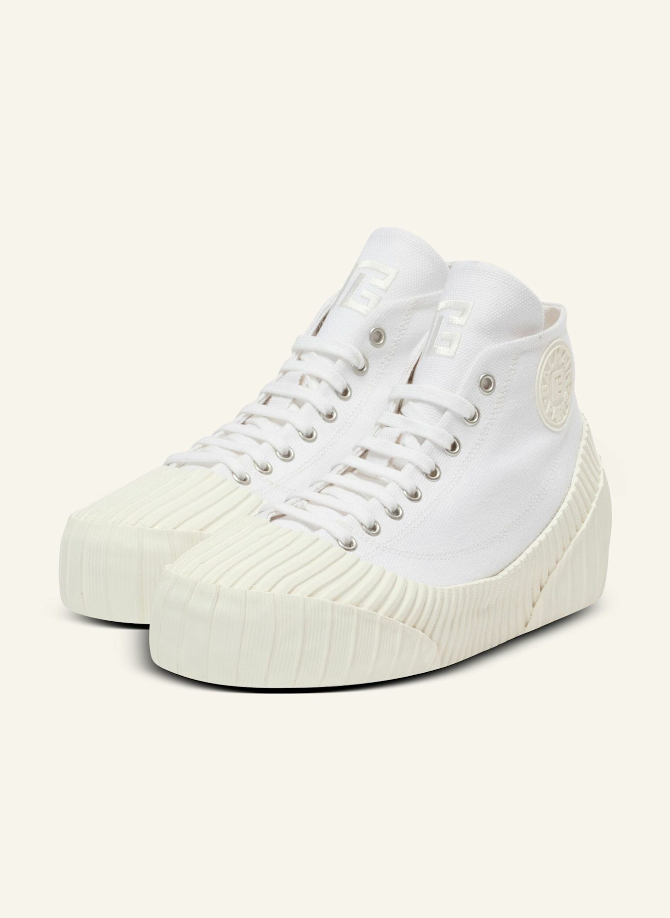 BALMAIN Sneakers Riff Low aus Canvas: WEISS