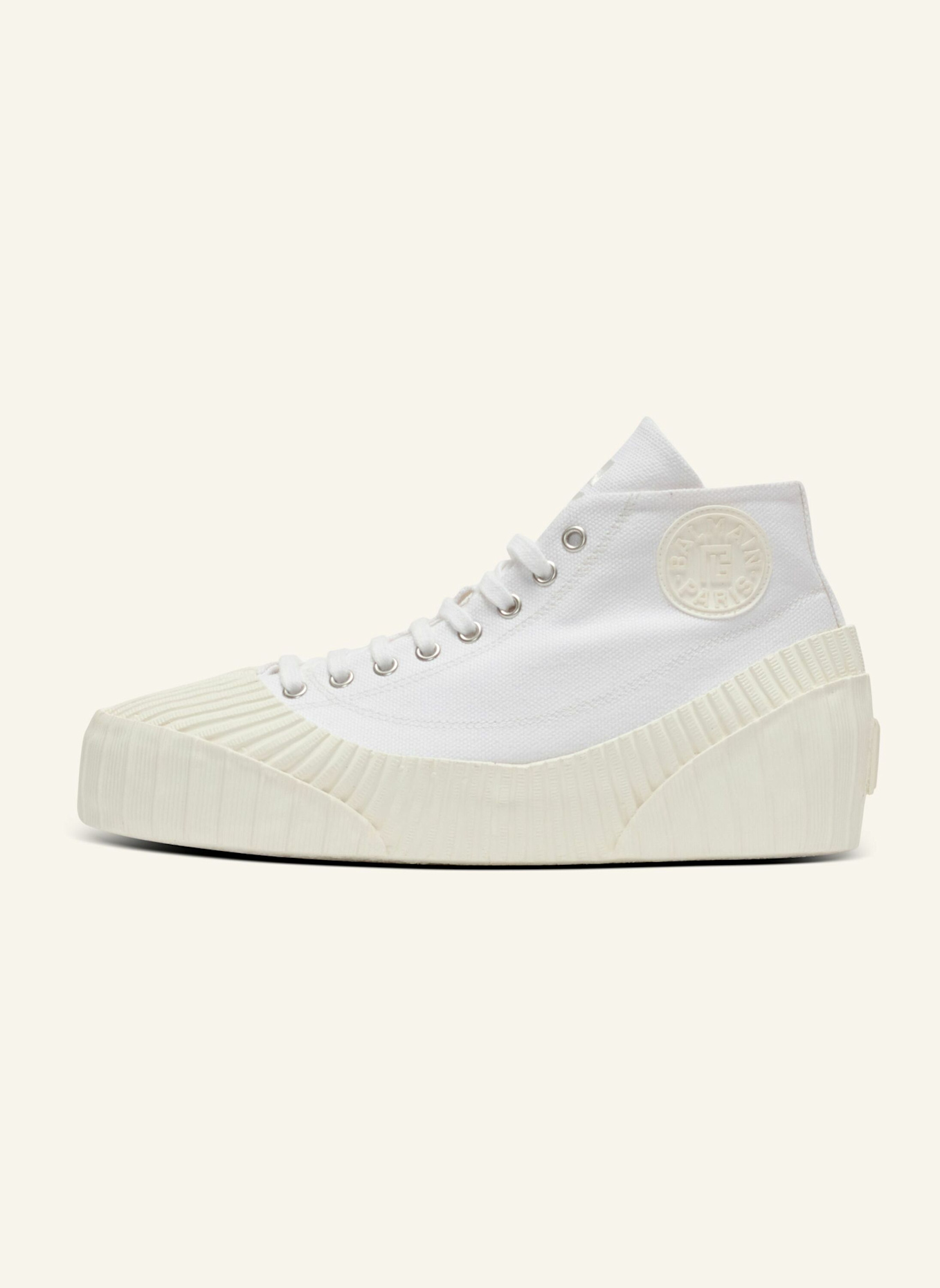 BALMAIN Sneakers Riff Low aus Canvas: WEISS