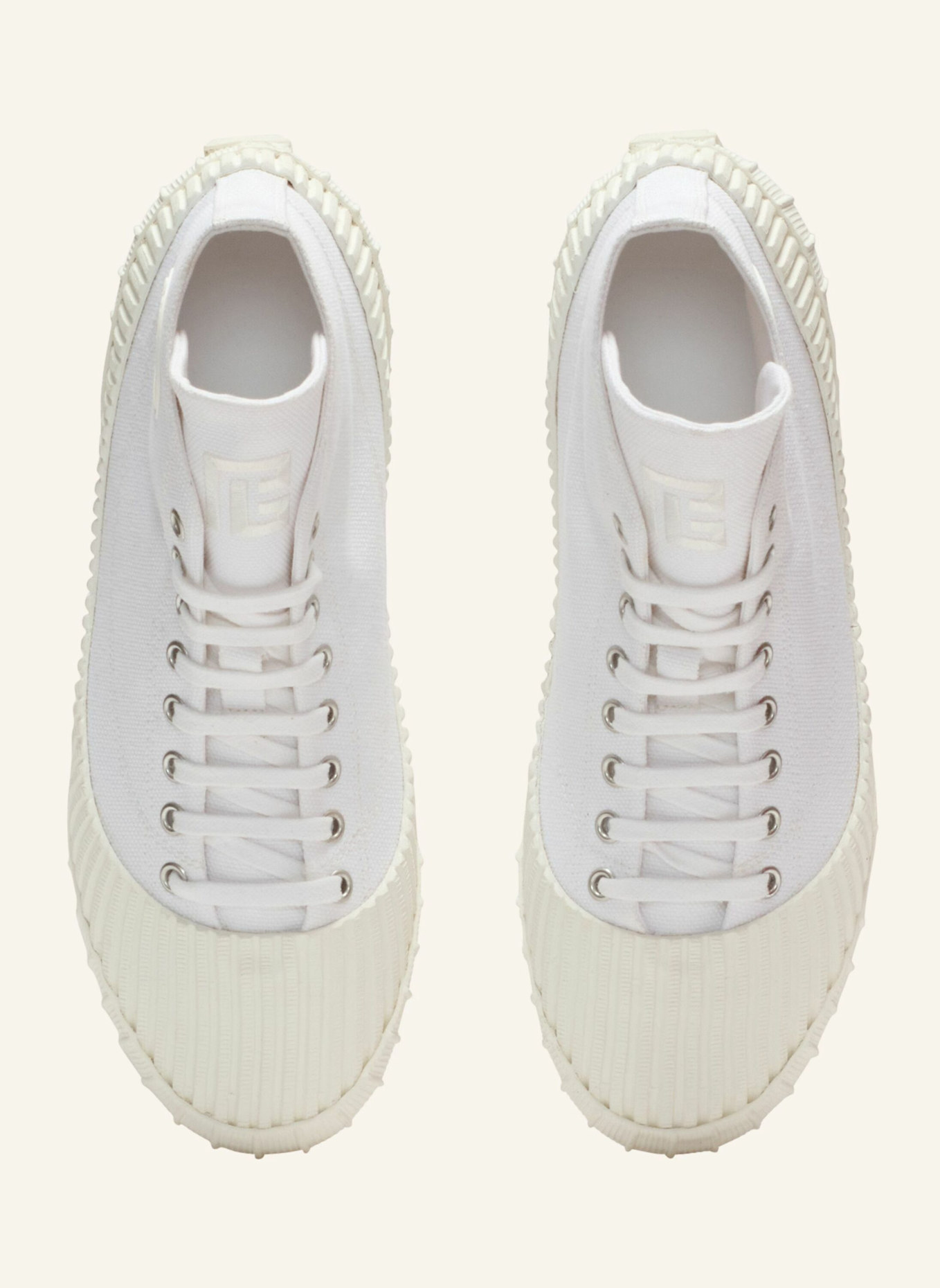 BALMAIN Sneakers Riff Low aus Canvas: WEISS