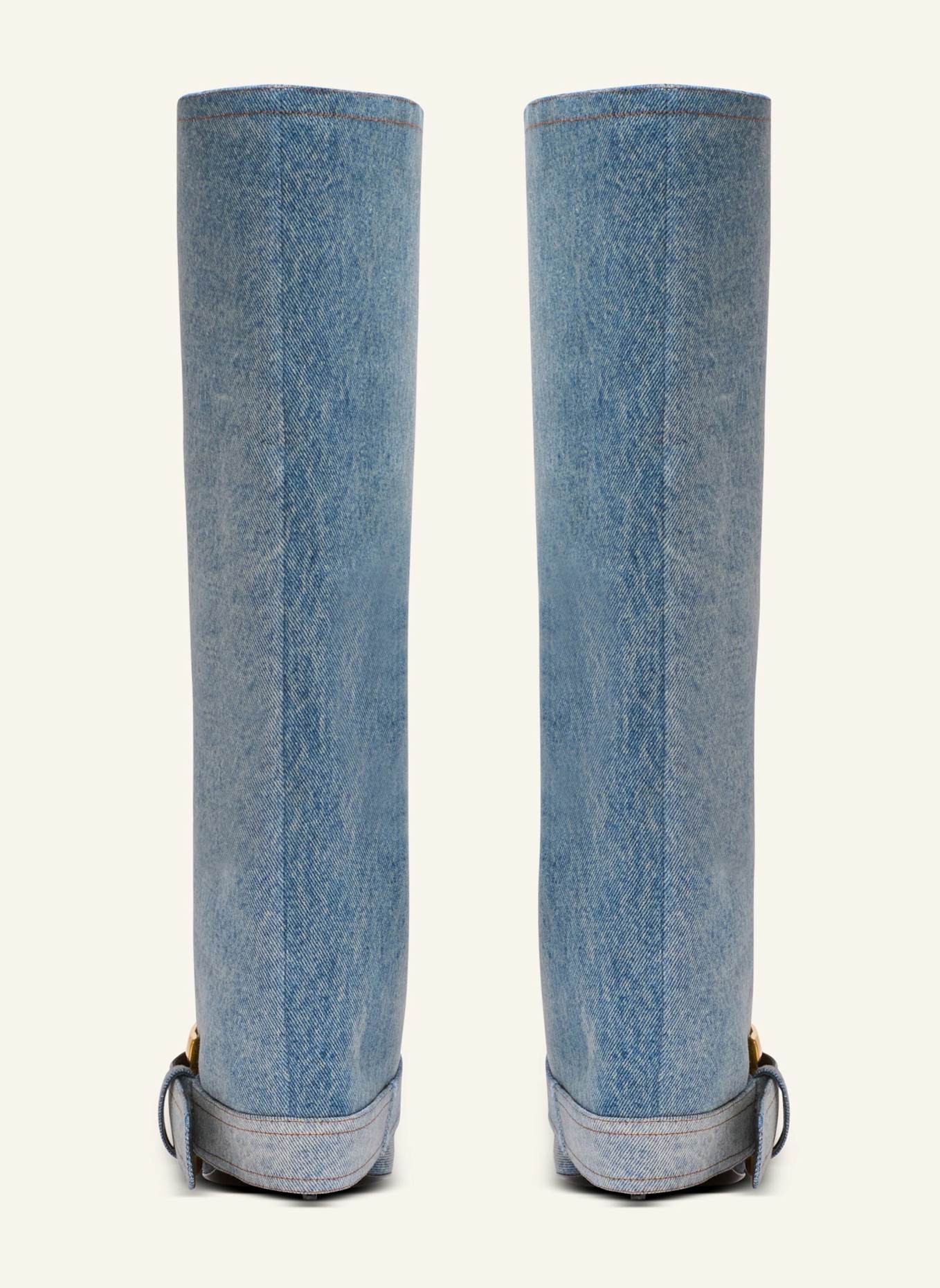 BALMAIN Stiefel Anthem aus Denim: BLAU
