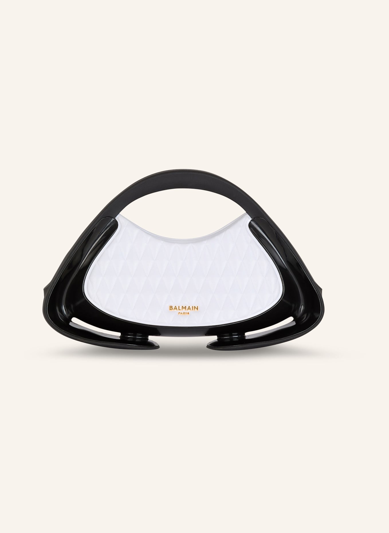 BALMAIN Mittelgroße zweifarbige gesteppte Tasche Jolie Madame: WEISS