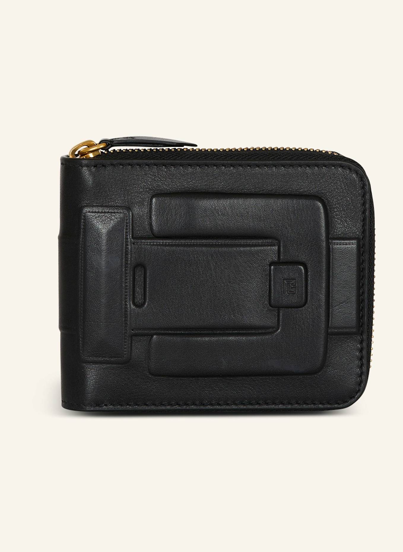 BALMAIN Portemonnaie Anthem aus Kalbsleder: SCHWARZ