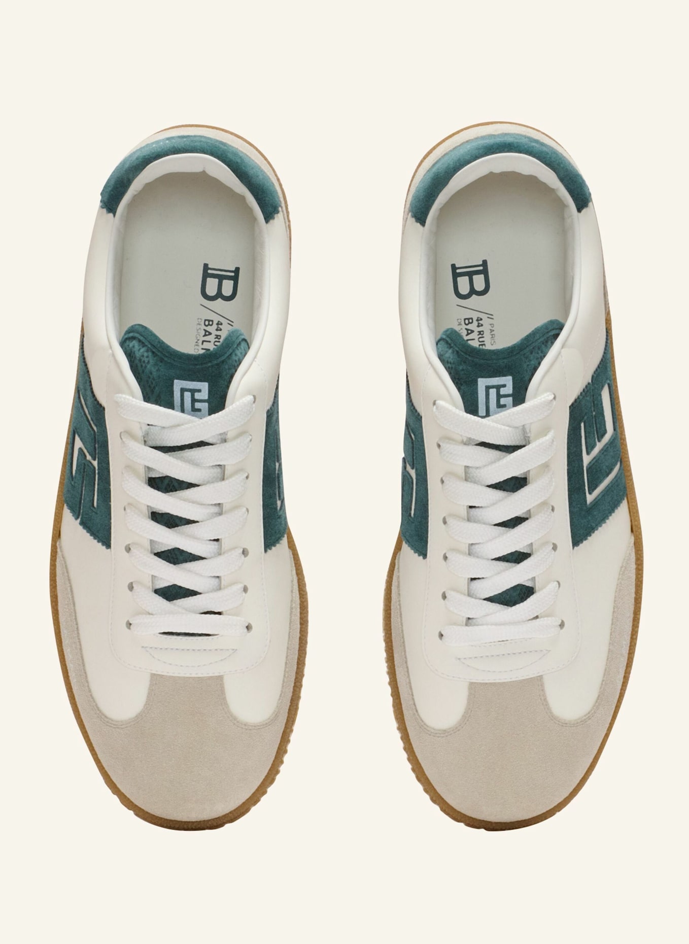 BALMAIN Sneakers Balmain Swan aus Wildleder und Glattleder: WEISS