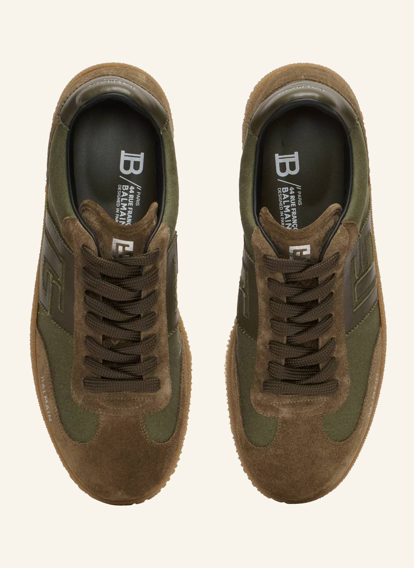 BALMAIN Sneakers Balmain Swan aus Leder und Canvas: KHAKI