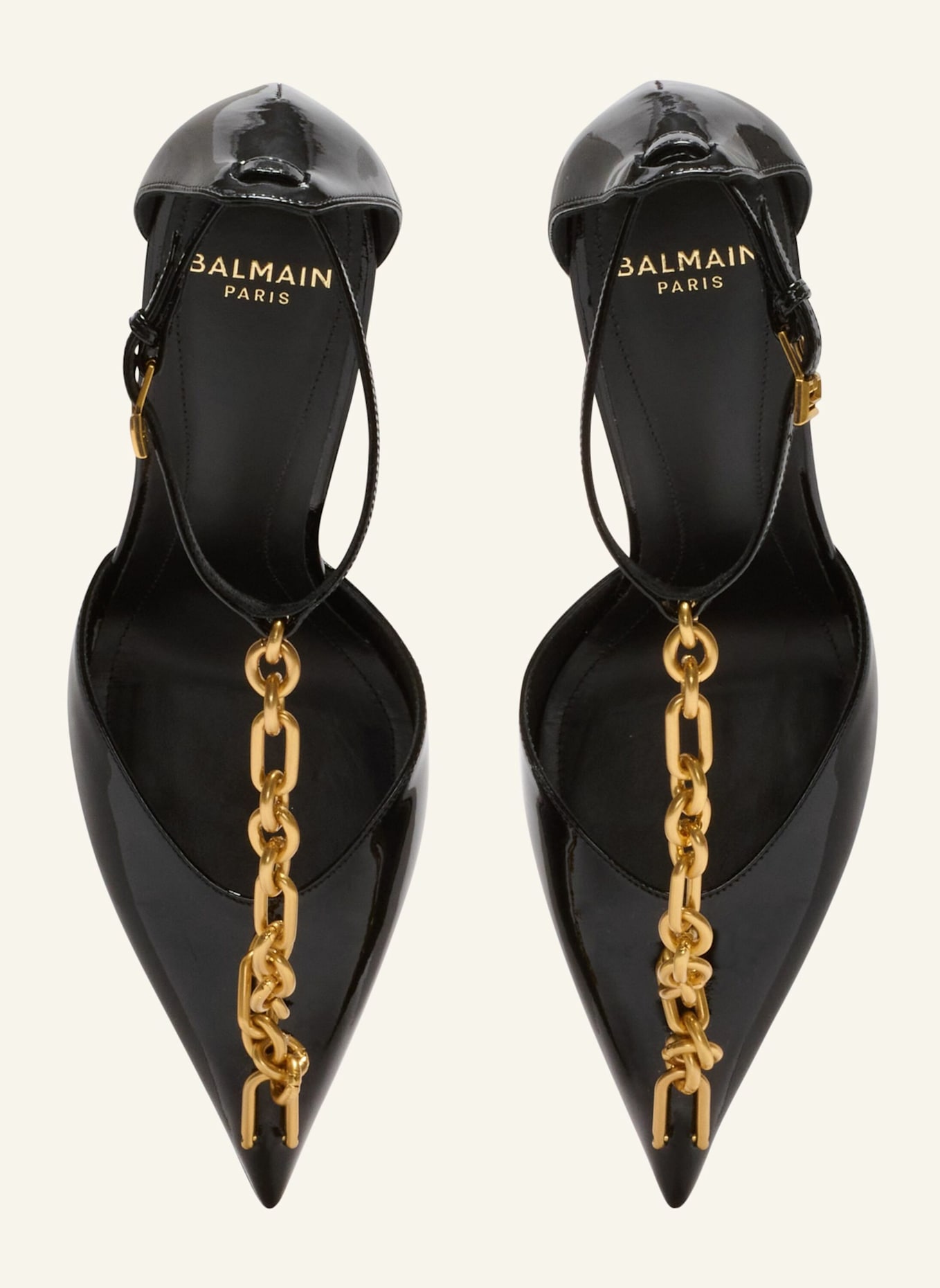 BALMAIN Sync Pumps aus Lackleder mit spitzer Zehenpartie: SCHWARZ