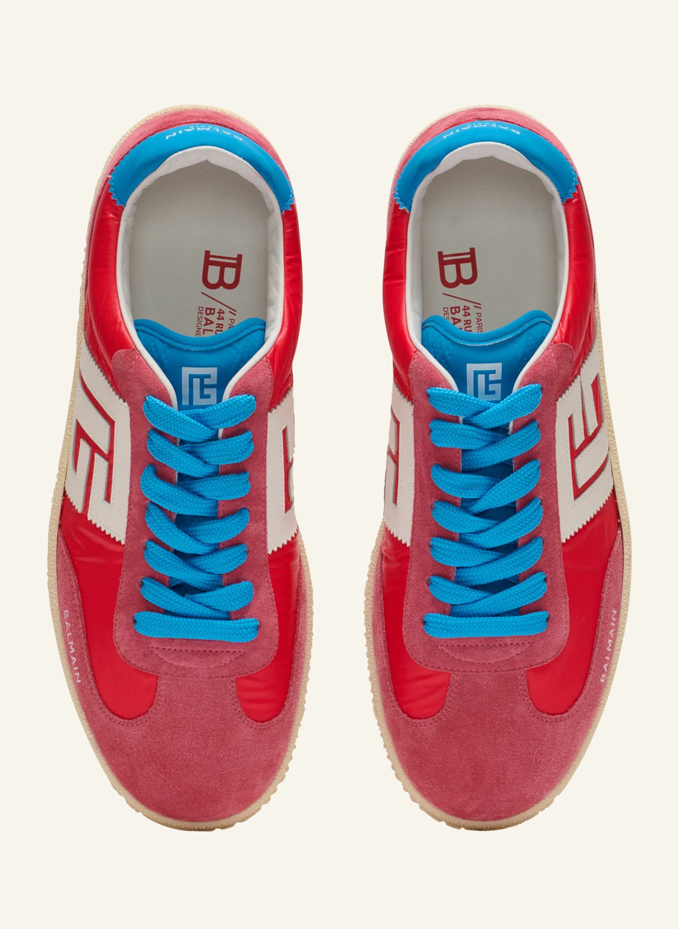 BALMAIN Sneakers Balmain Swan aus Wildleder und Nylon: ROT