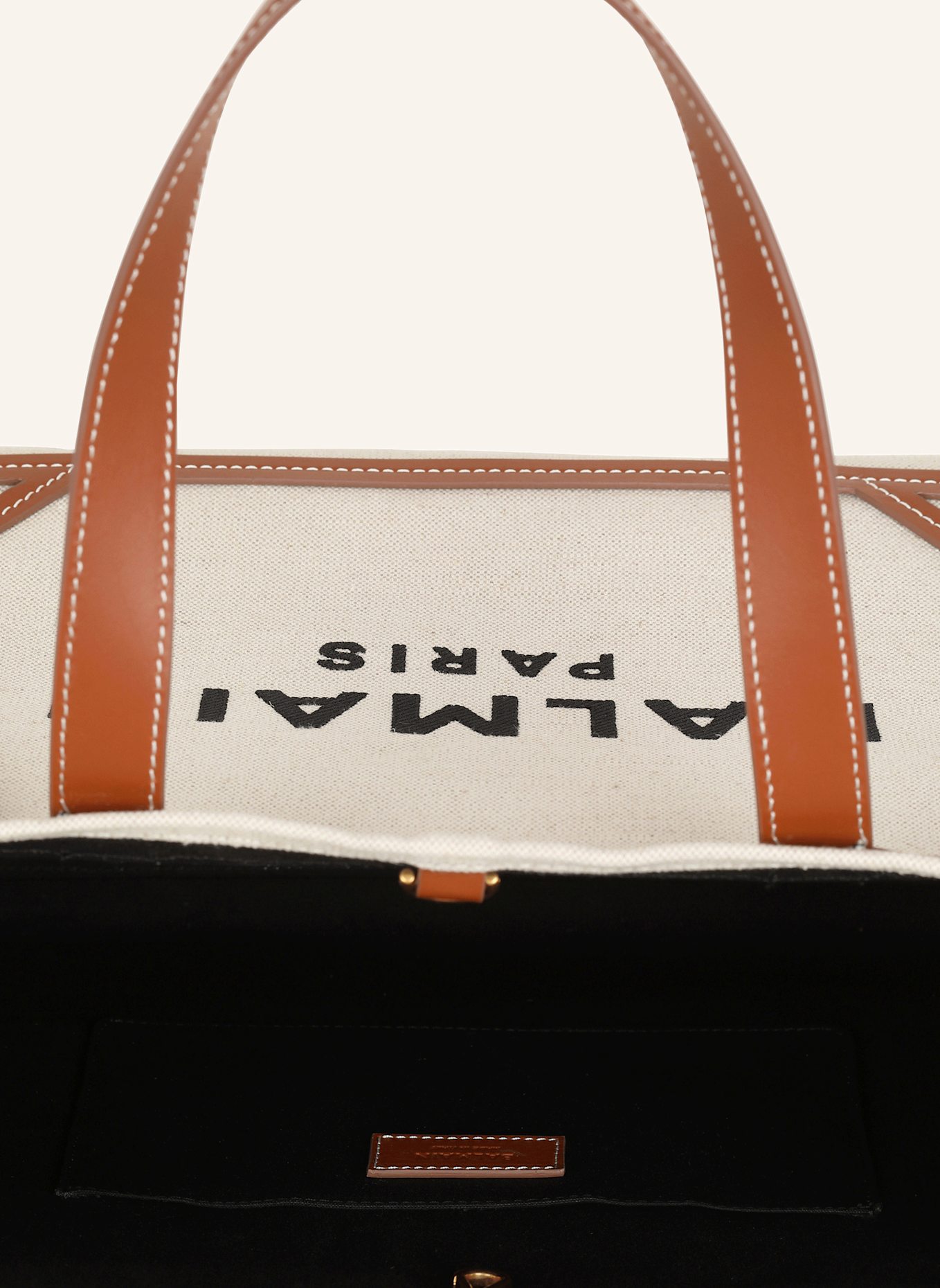 BALMAIN Shopper B-Army 42 aus Canvas mit Lederdetails: BEIGE