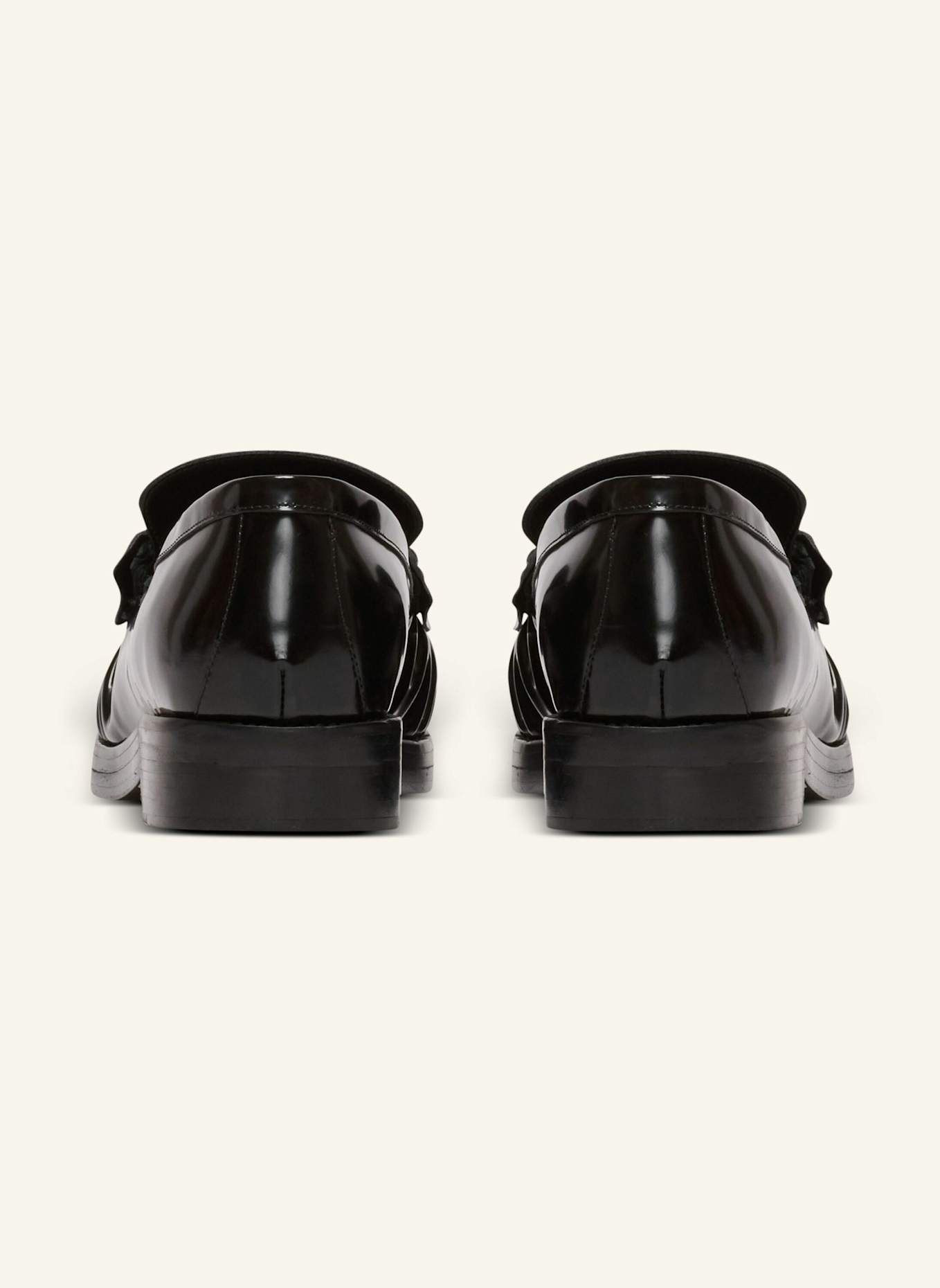 BALMAIN Mokassins Sync aus glänzendem Leder: SCHWARZ