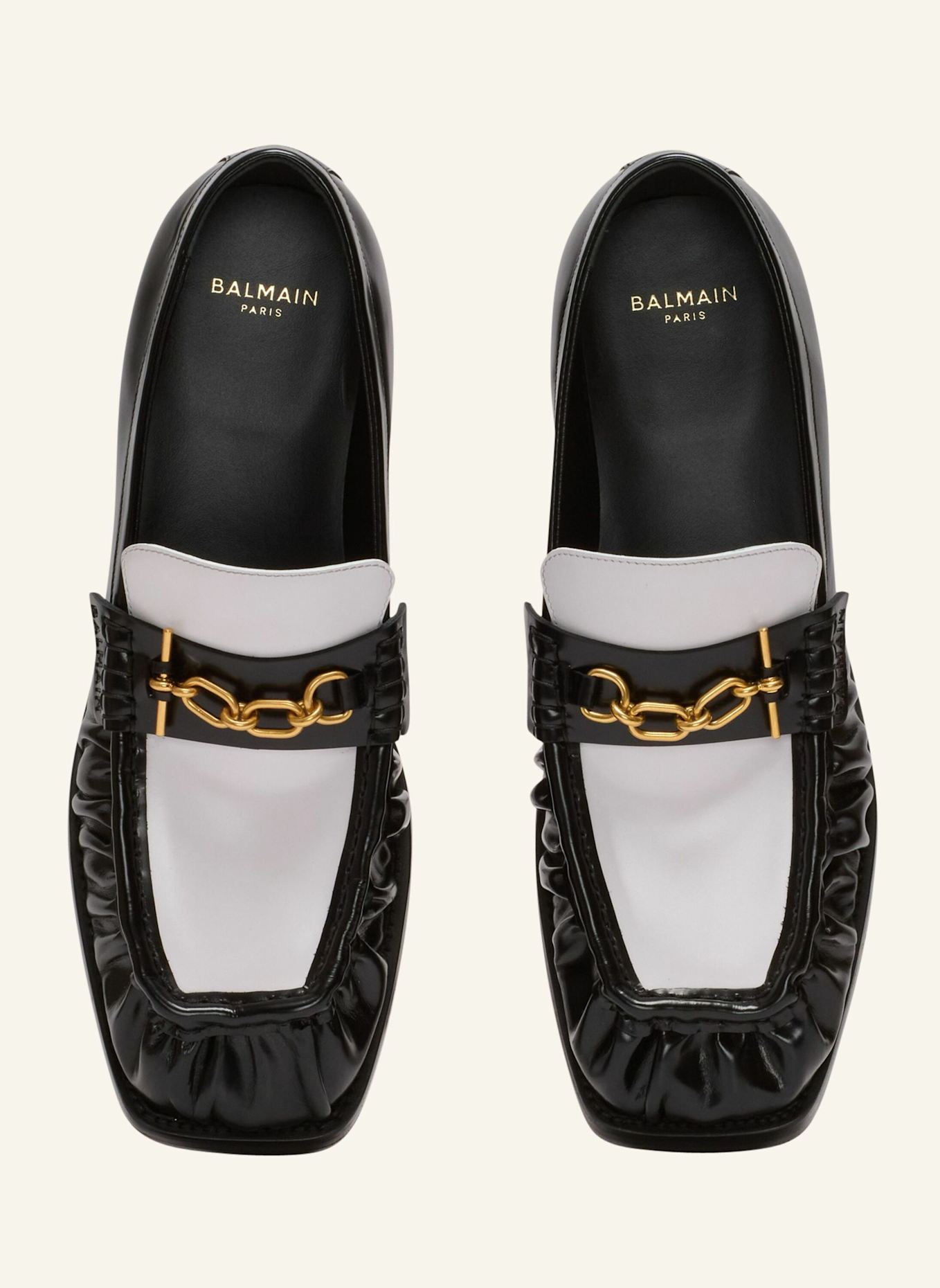 BALMAIN Mokassins Sync aus glänzendem Leder: WEISS