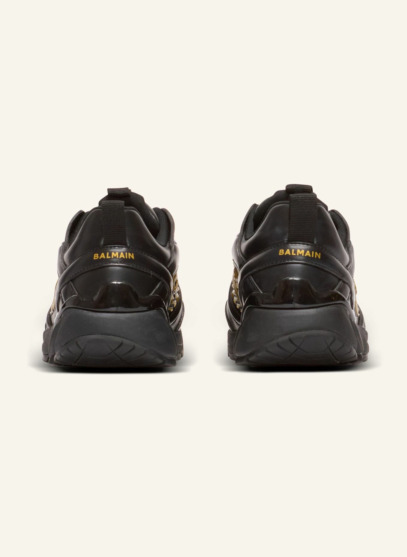 BALMAIN Sneakers Cosmic Dust aus glänzendem Leder: SCHWARZ