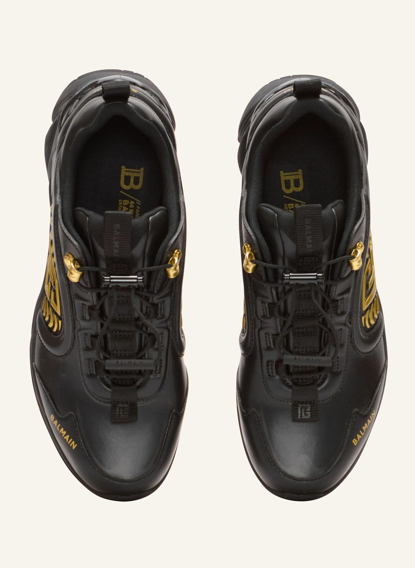BALMAIN Sneakers Cosmic Dust aus glänzendem Leder: SCHWARZ