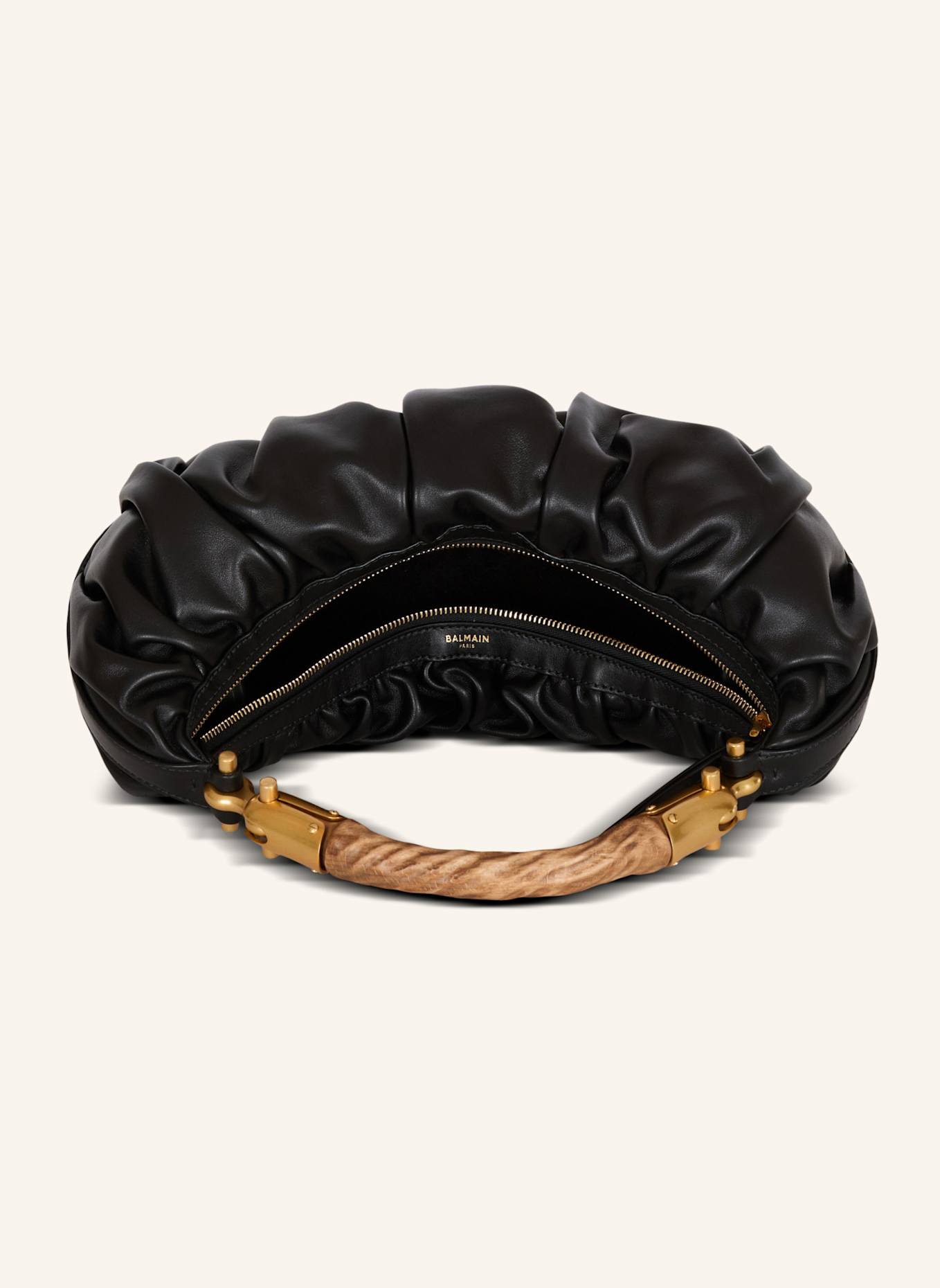 BALMAIN Mittelgroße Tasche Ebene aus Kalbsleder: SCHWARZ