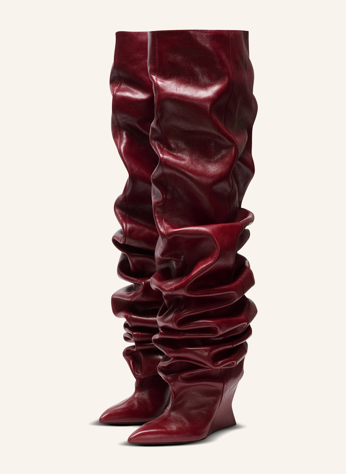 BALMAIN Overknee-Stiefel mit Keilabsatz: BRAUN