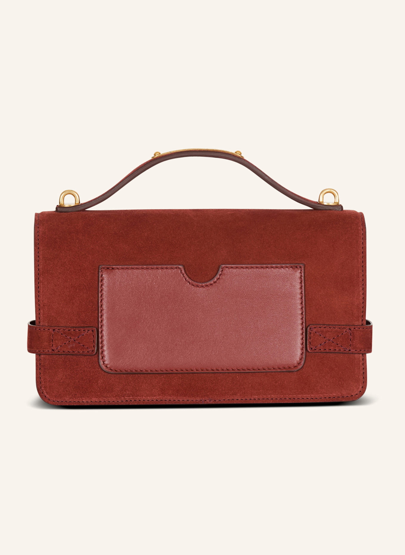 BALMAIN Schultertasche B-Buzz 24 aus Wildleder: ROT