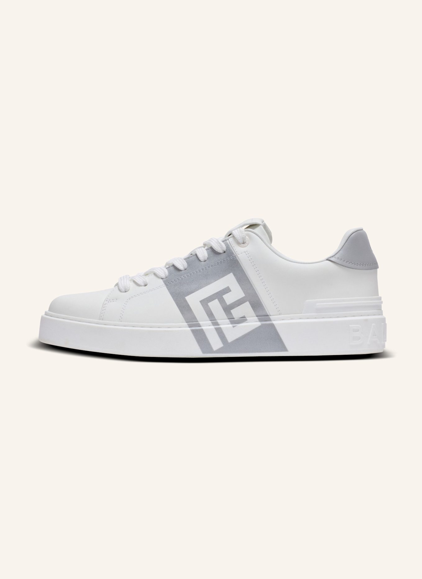 BALMAIN Sneakers B-Court aus Kalbsleder: WEISS