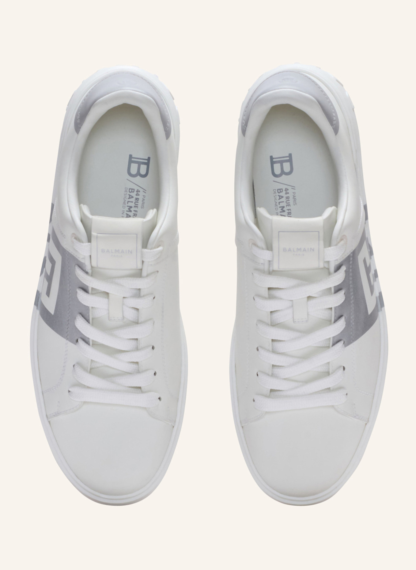 BALMAIN Sneakers B-Court aus Kalbsleder: WEISS