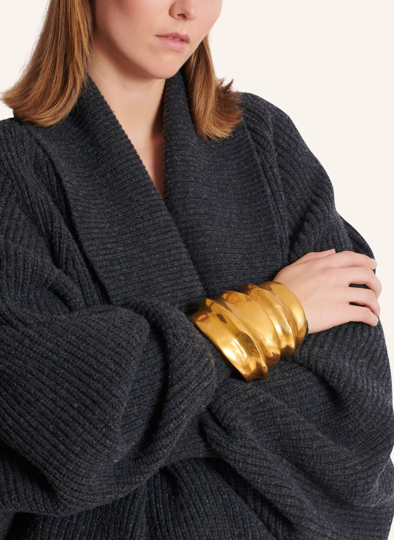 BALMAIN Armreif aus Messing im Bambus-Design: GOLD