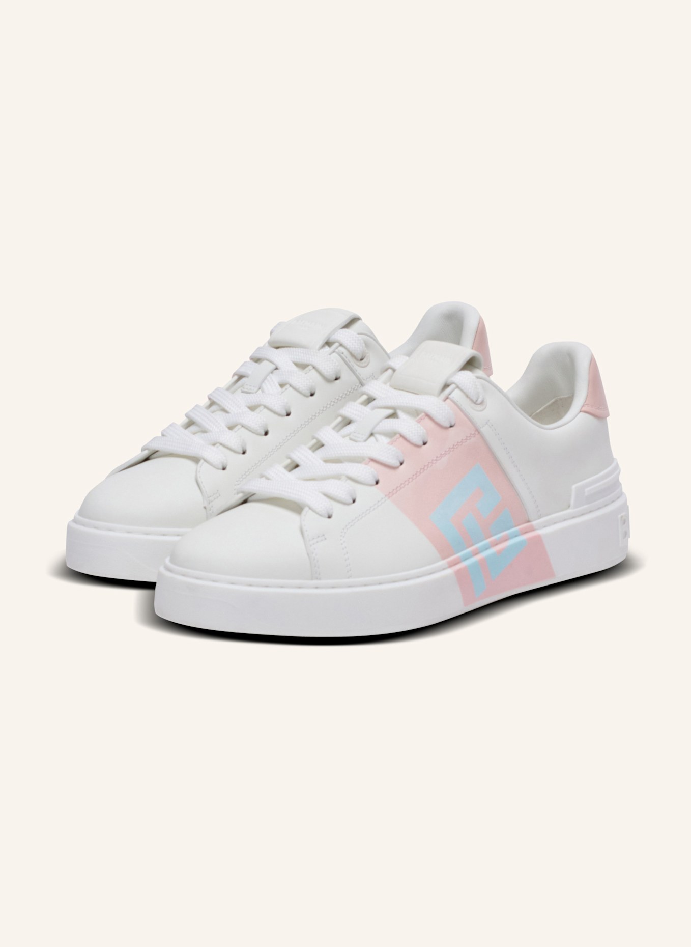 BALMAIN Sneakers B-Court aus Kalbsleder: WEISS