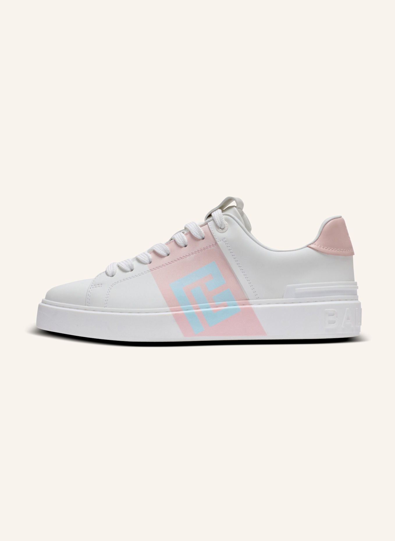 BALMAIN Sneakers B-Court aus Kalbsleder: WEISS