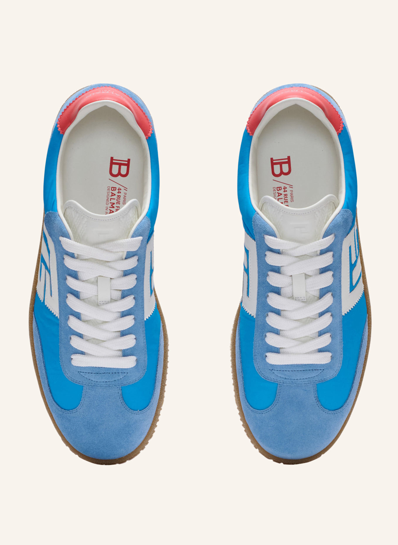 BALMAIN Sneakers Balmain Swan aus Leder, Wildleder und Nylon: BLAU