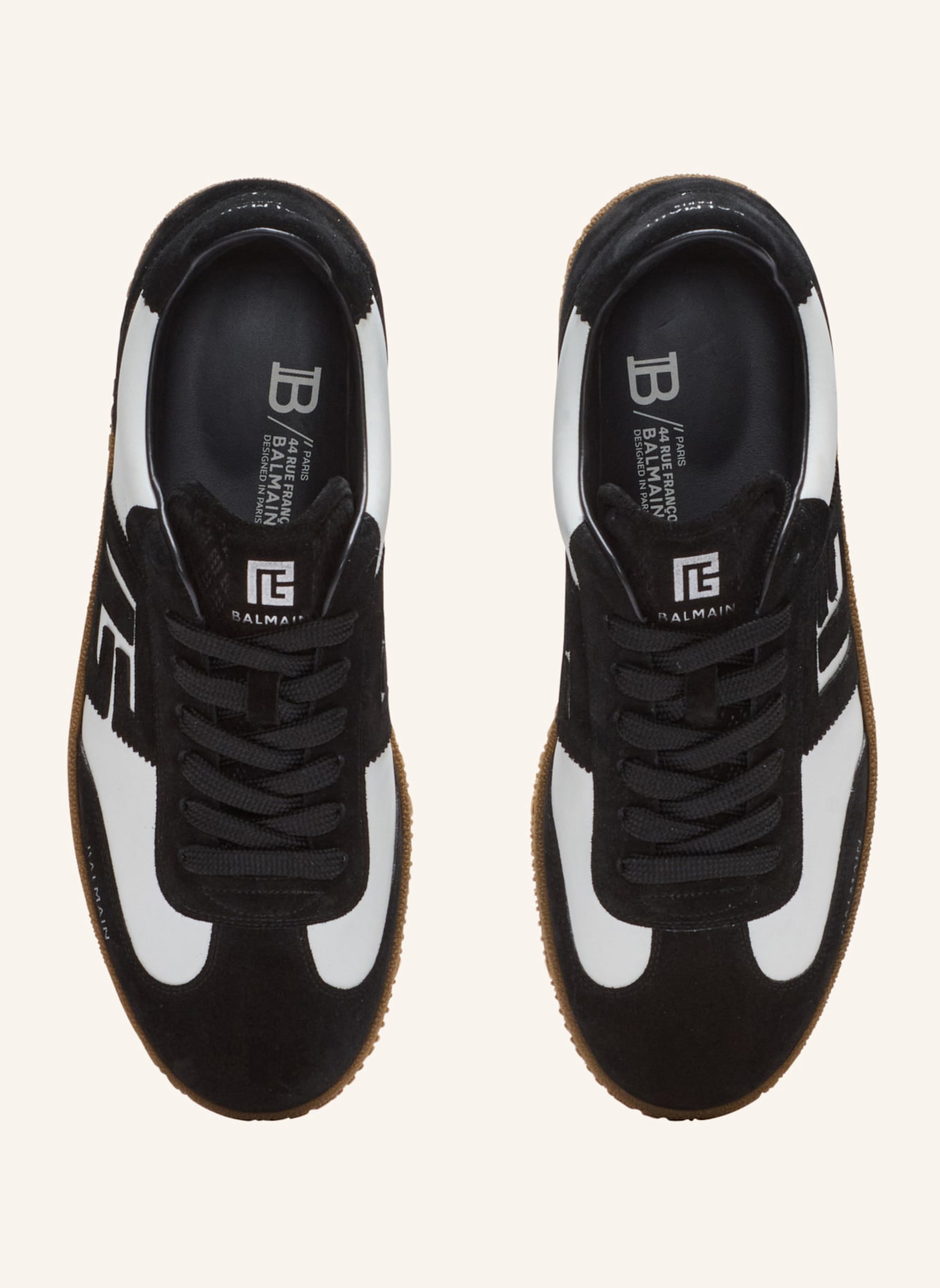 BALMAIN Sneakers Balmain Swan aus Kalbsleder und Wildleder: SCHWARZ