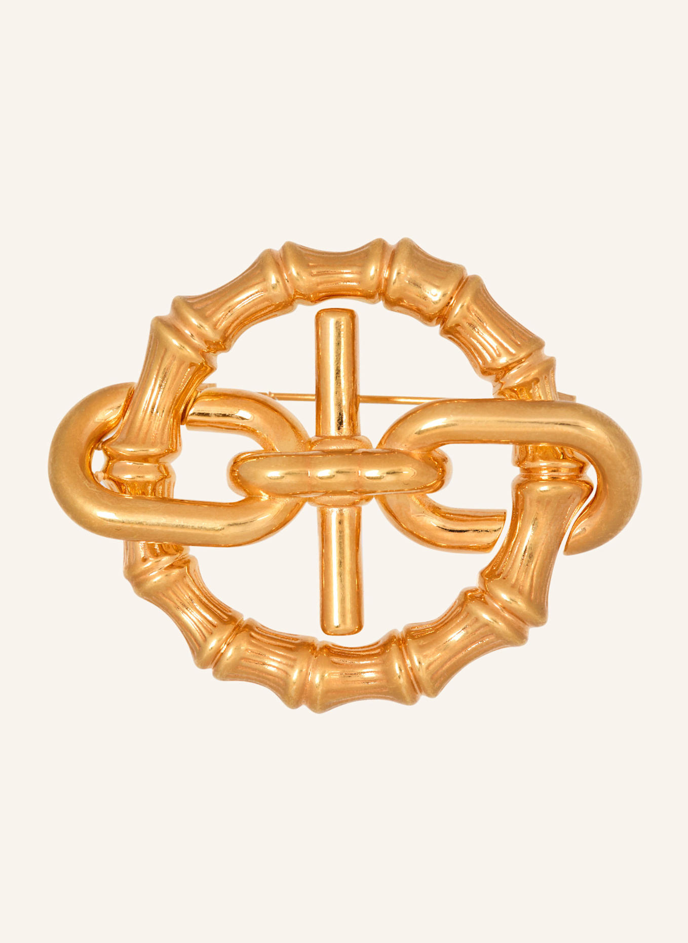 BALMAIN Brosche Sync im Bambus-Design: GOLD