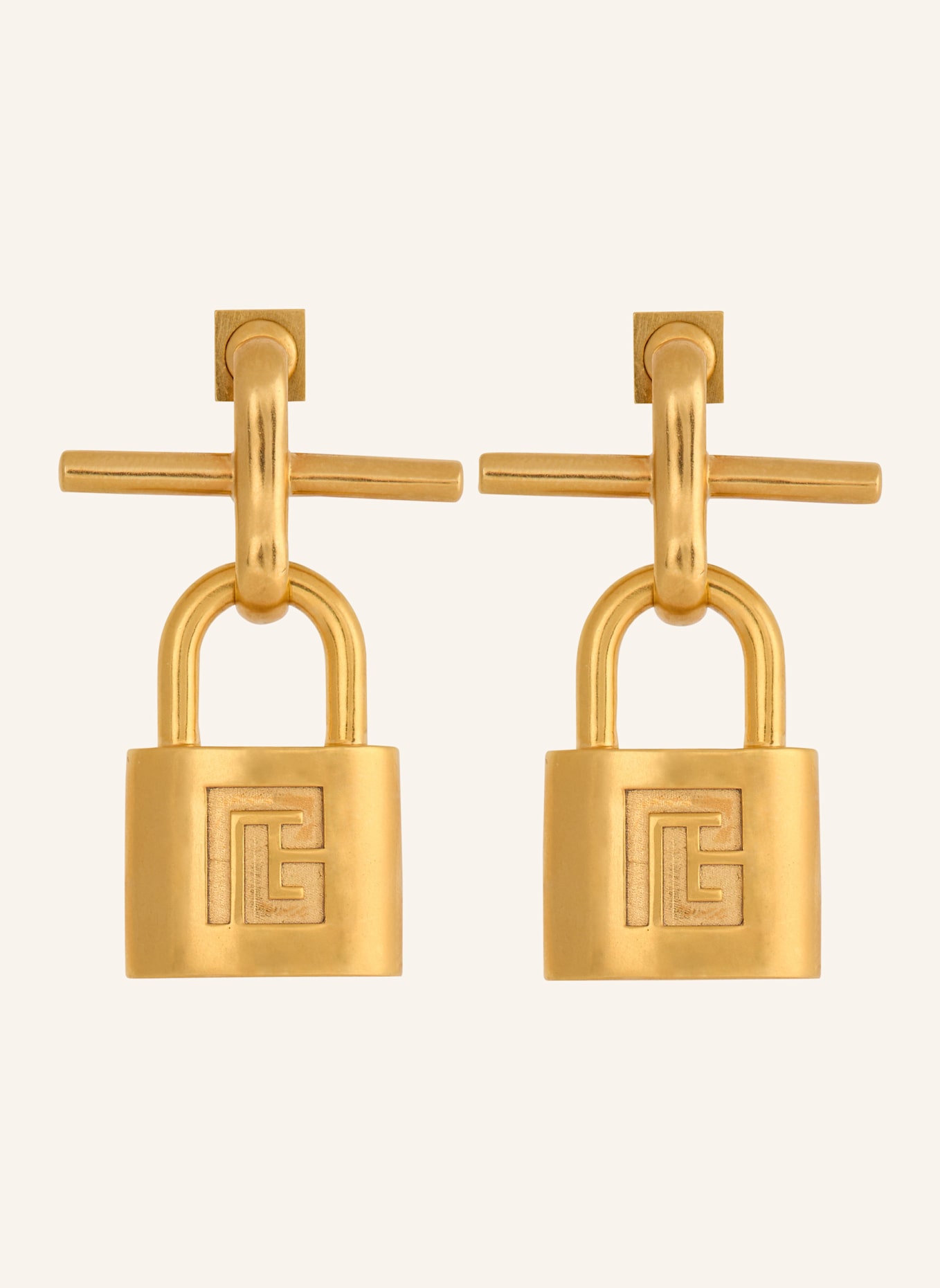BALMAIN Ohrringe Pulse in Form von Vorhängeschlössern aus Messing: GOLD