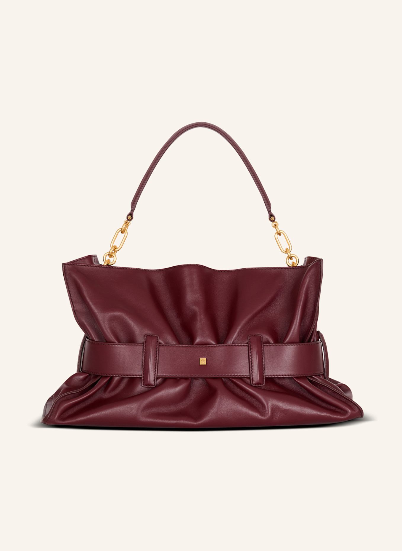 BALMAIN Mittelgroße Tasche Anthem aus Leder: BRAUN