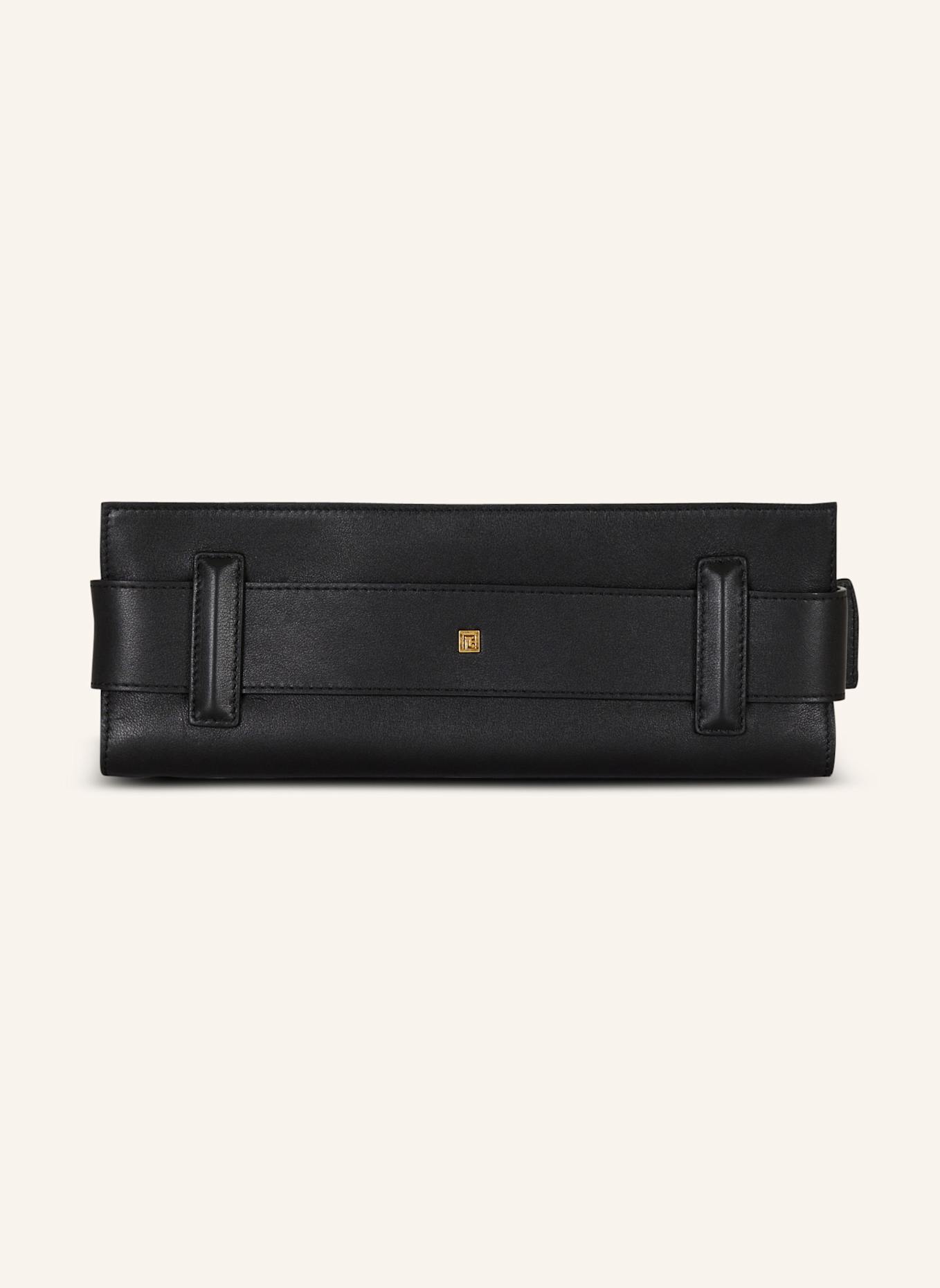 BALMAIN Anthem Clutch aus Kalbsleder: SCHWARZ