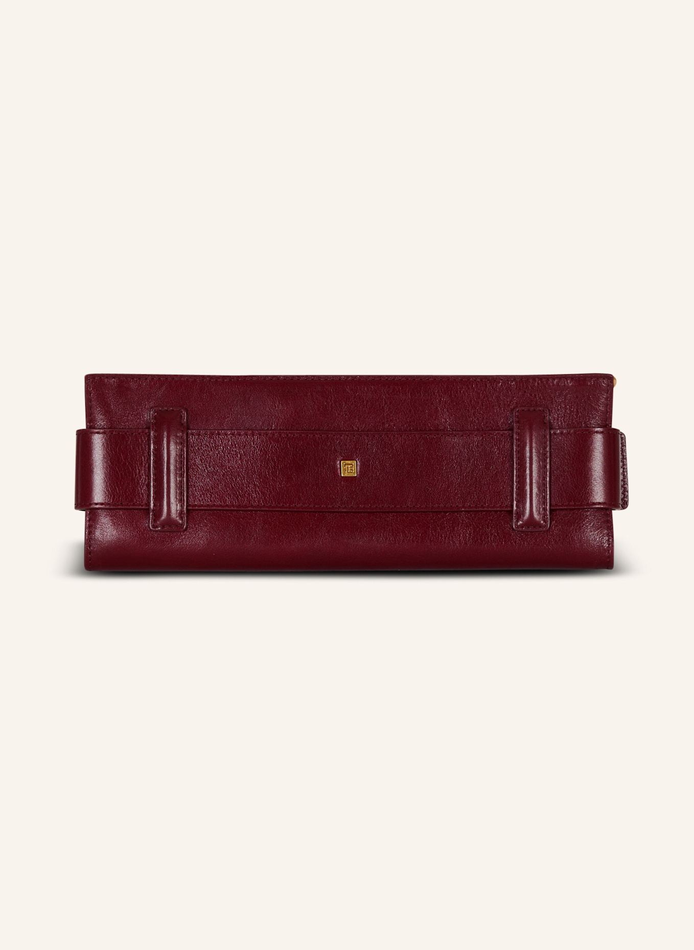BALMAIN Anthem Clutch aus Kalbsleder: BRAUN