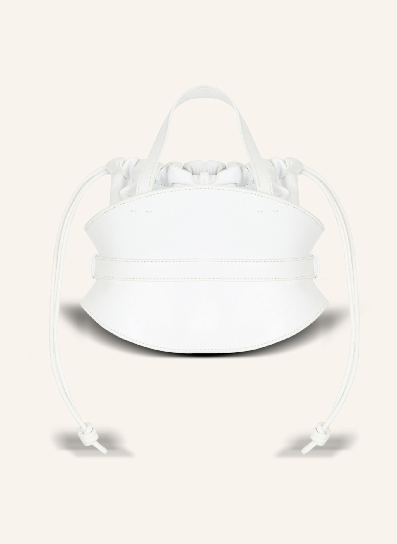 BALMAIN Mini-Tasche Shuffle aus Kalbsleder: WEISS