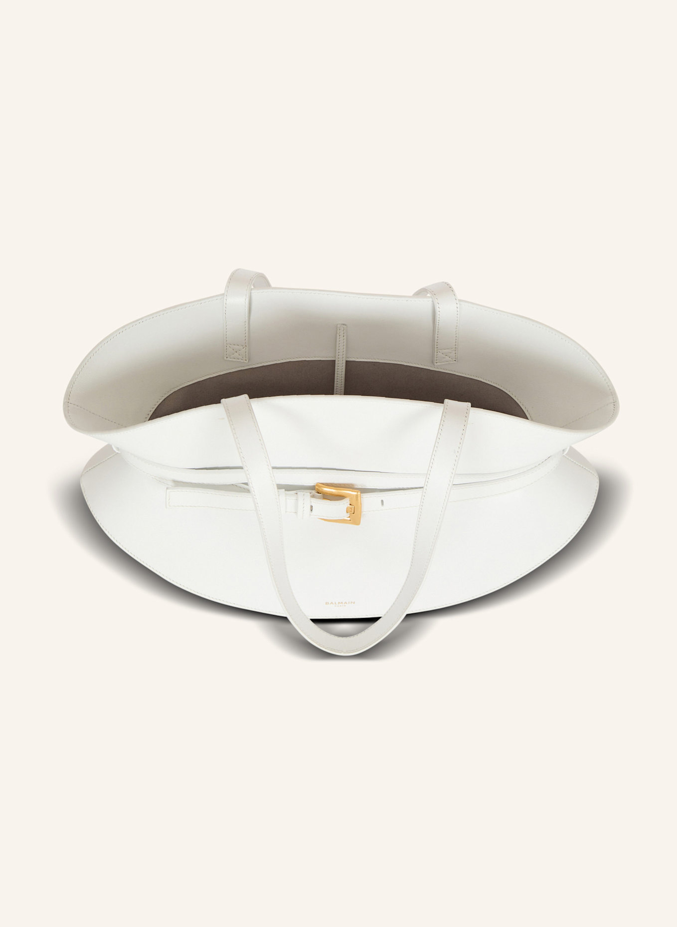BALMAIN Mittelgroße Tasche Shuffle aus Kalbsleder: WEISS