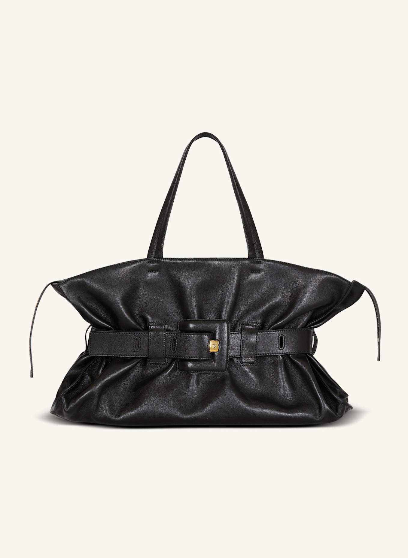 BALMAIN Große Tasche Anthem mit Reißverschluss aus Kalbsleder: SCHWARZ