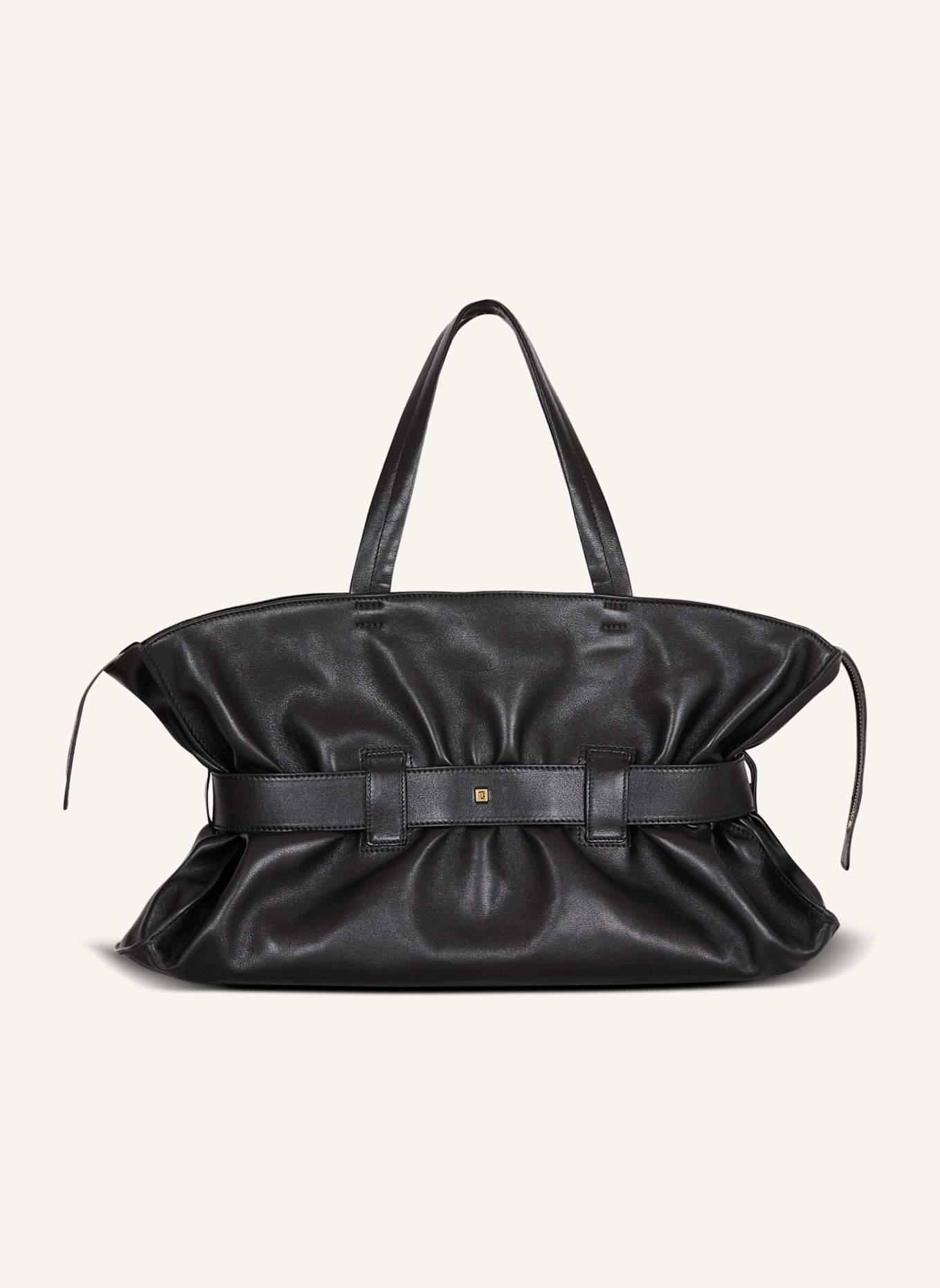 BALMAIN Große Tasche Anthem mit Reißverschluss aus Kalbsleder: SCHWARZ