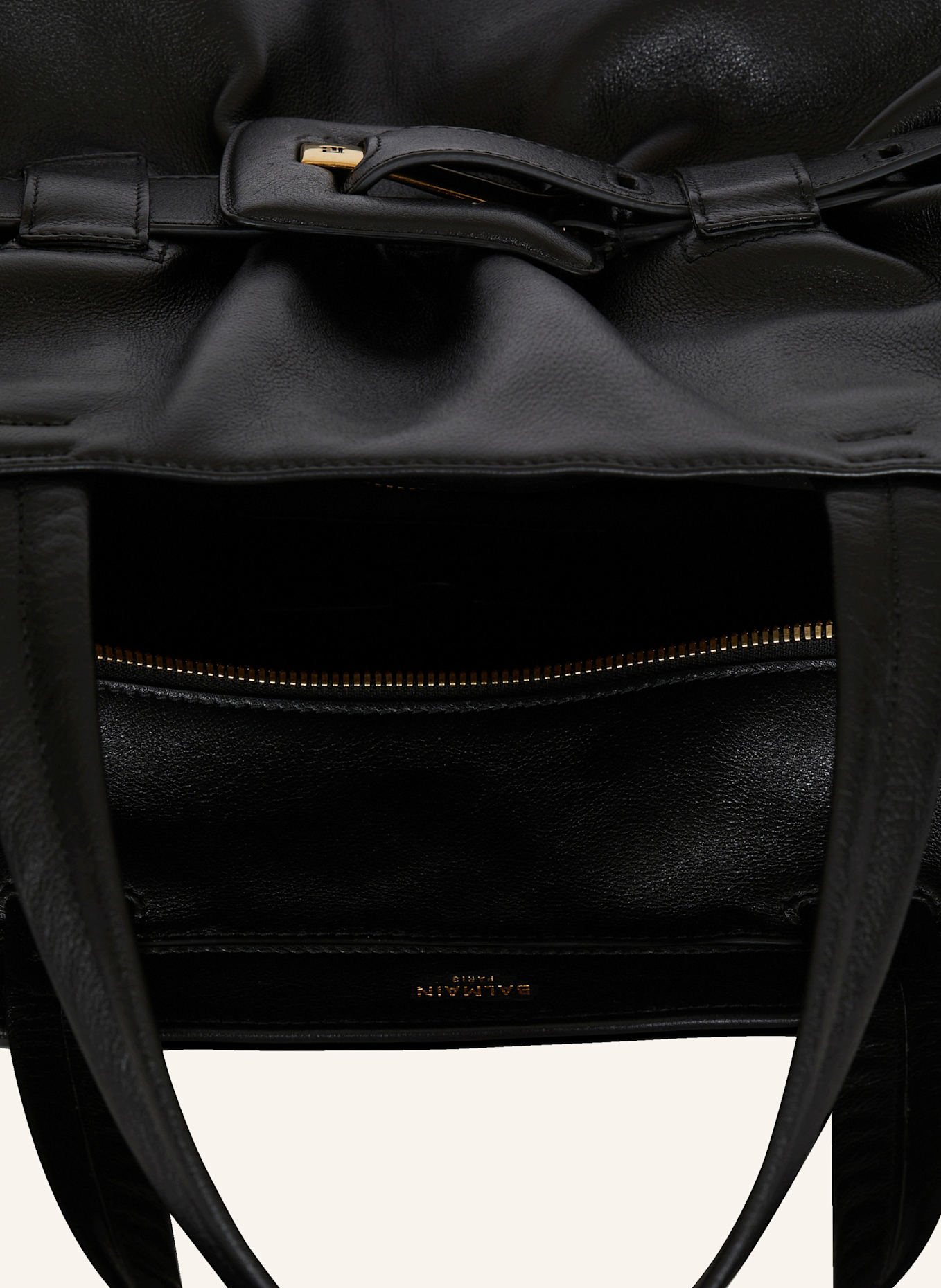 BALMAIN Große Tasche Anthem mit Reißverschluss aus Kalbsleder: SCHWARZ