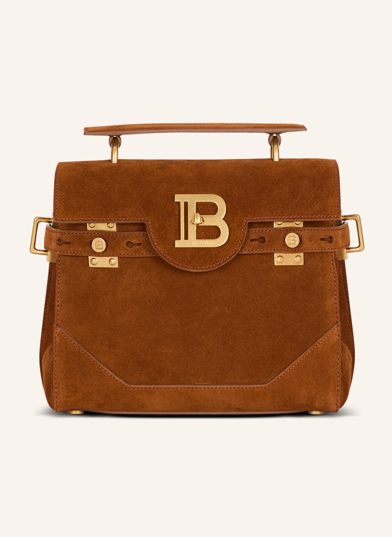 BALMAIN Tasche B-Buzz 23 aus Wildleder: BRAUN