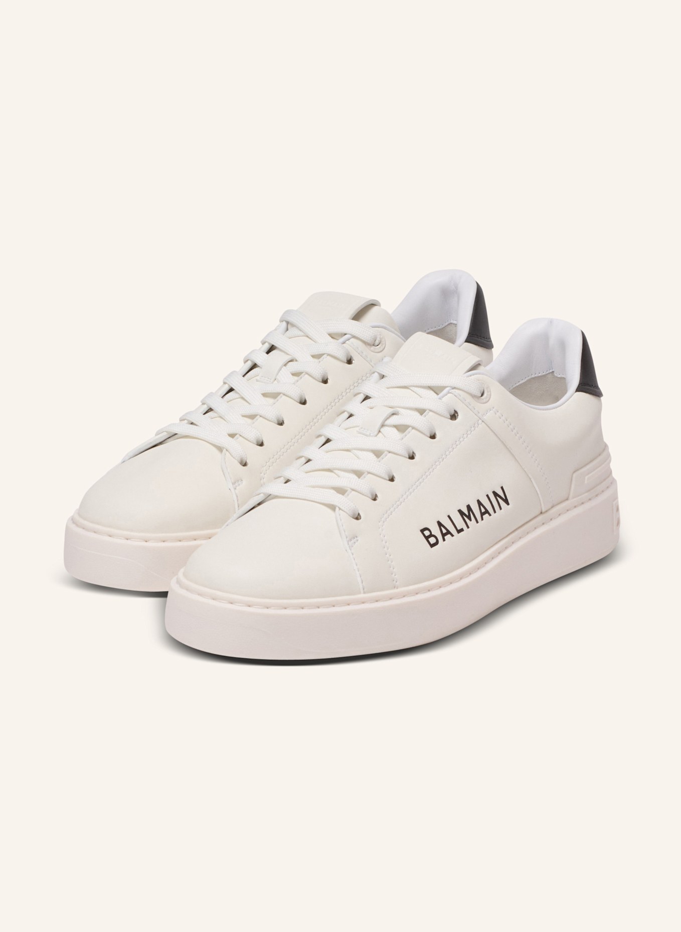 BALMAIN Sneakers B-Court aus Kalbsleder: WEISS
