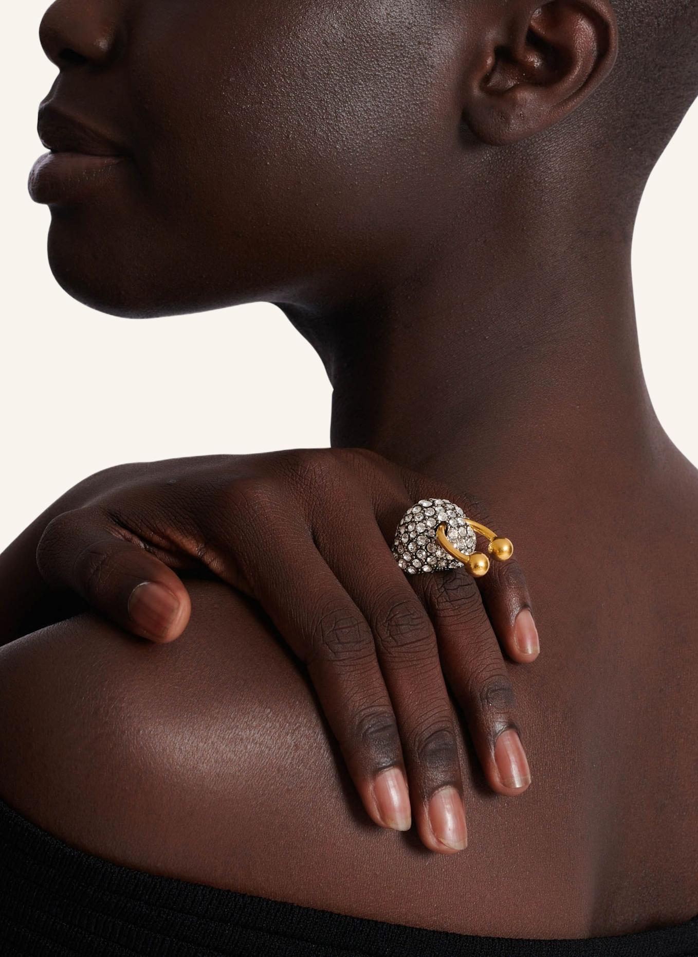 BALMAIN Piercing-Ring aus Messing und Strass: SILBER