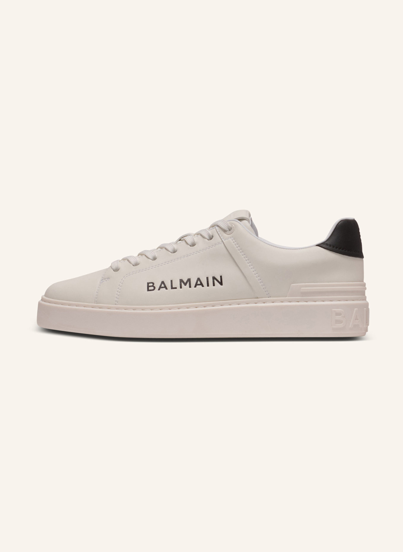 BALMAIN Sneakers B-Court aus Kalbsleder: WEISS