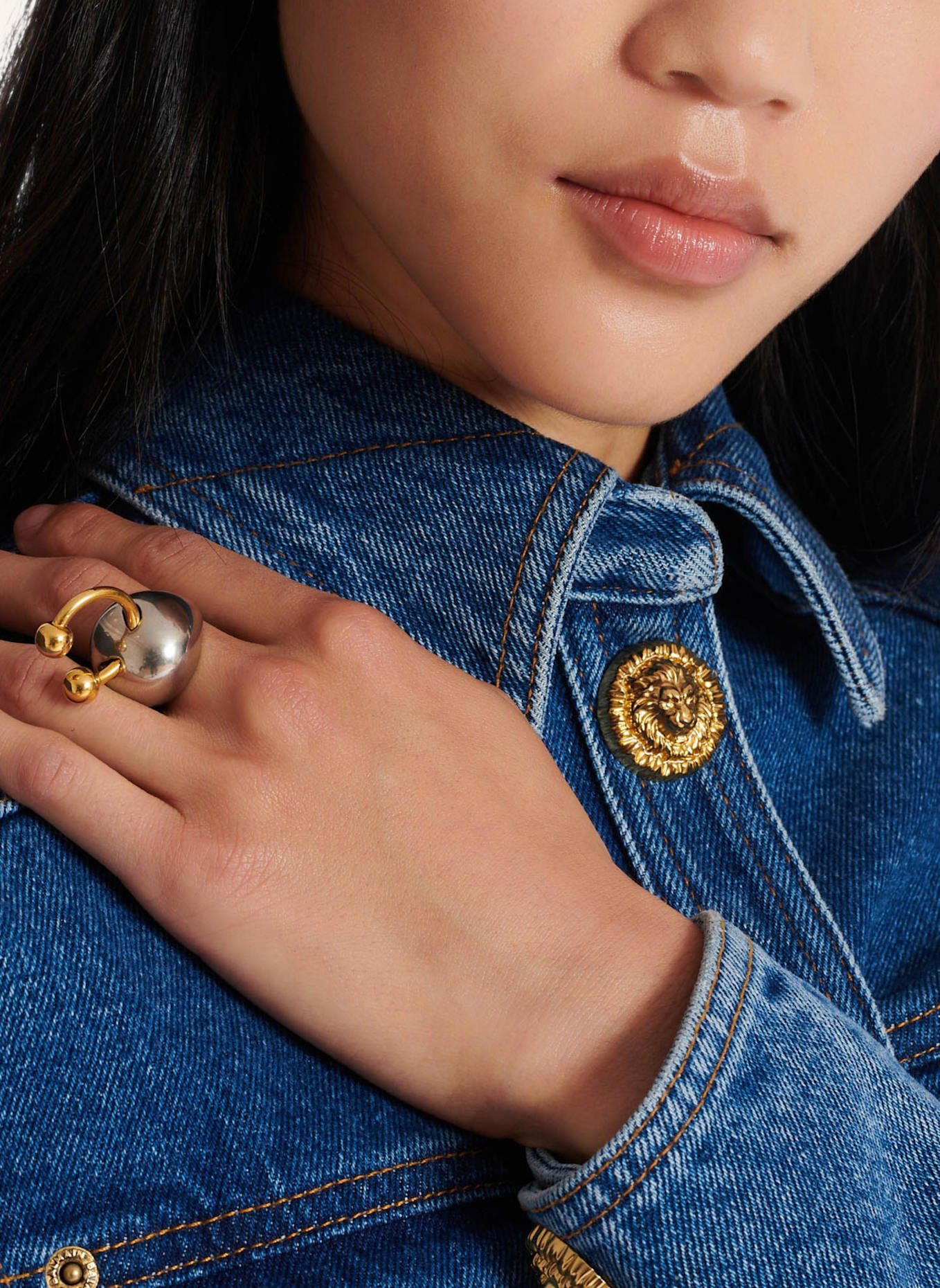 BALMAIN Kugel-Ring mit Piercing: SILBER