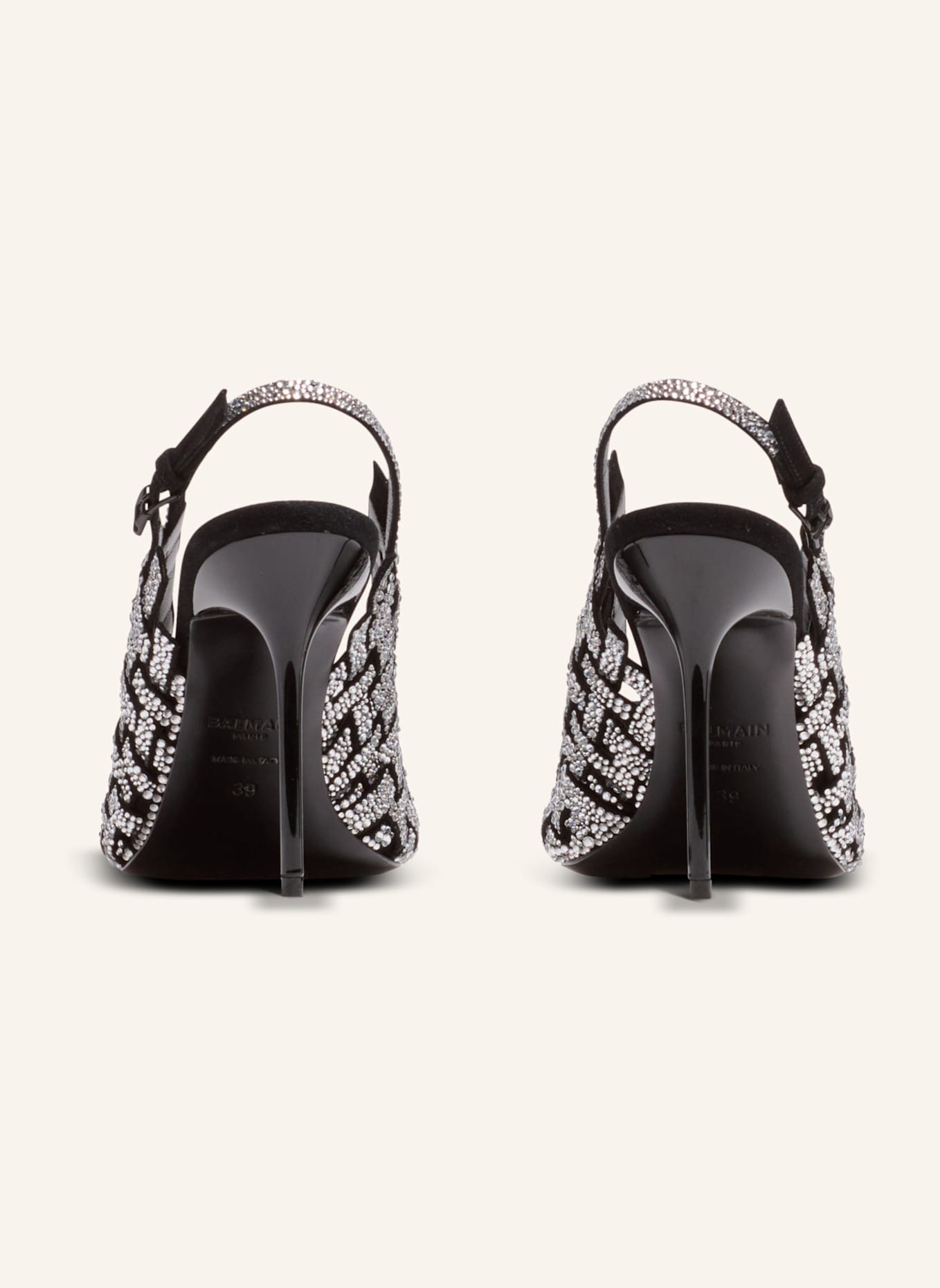 BALMAIN Sandalen mit Fransen aus Wildleder und Strass: SILBER