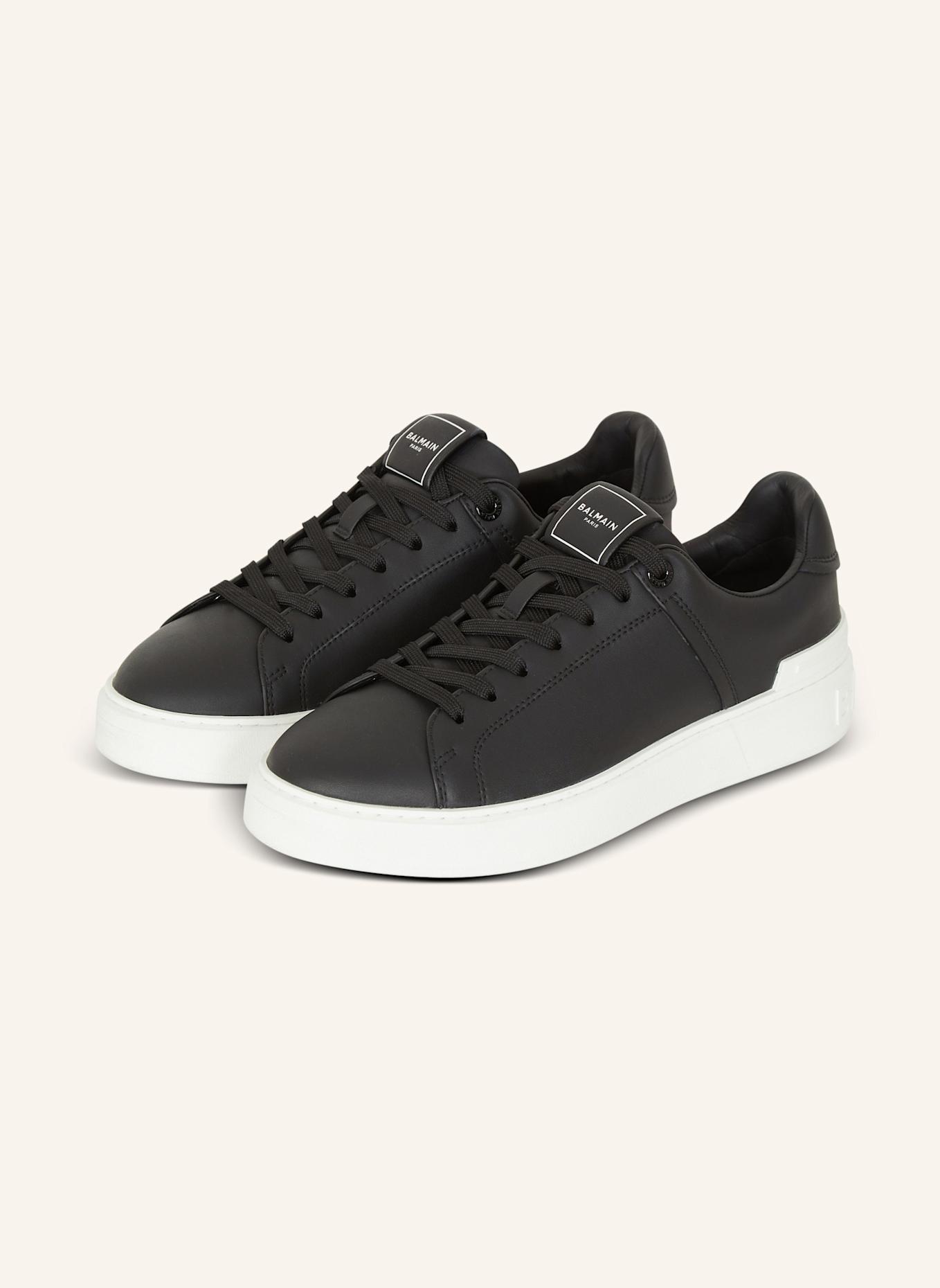 BALMAIN Sneakers B-Court aus Kalbsleder: DUNKELGRÜN