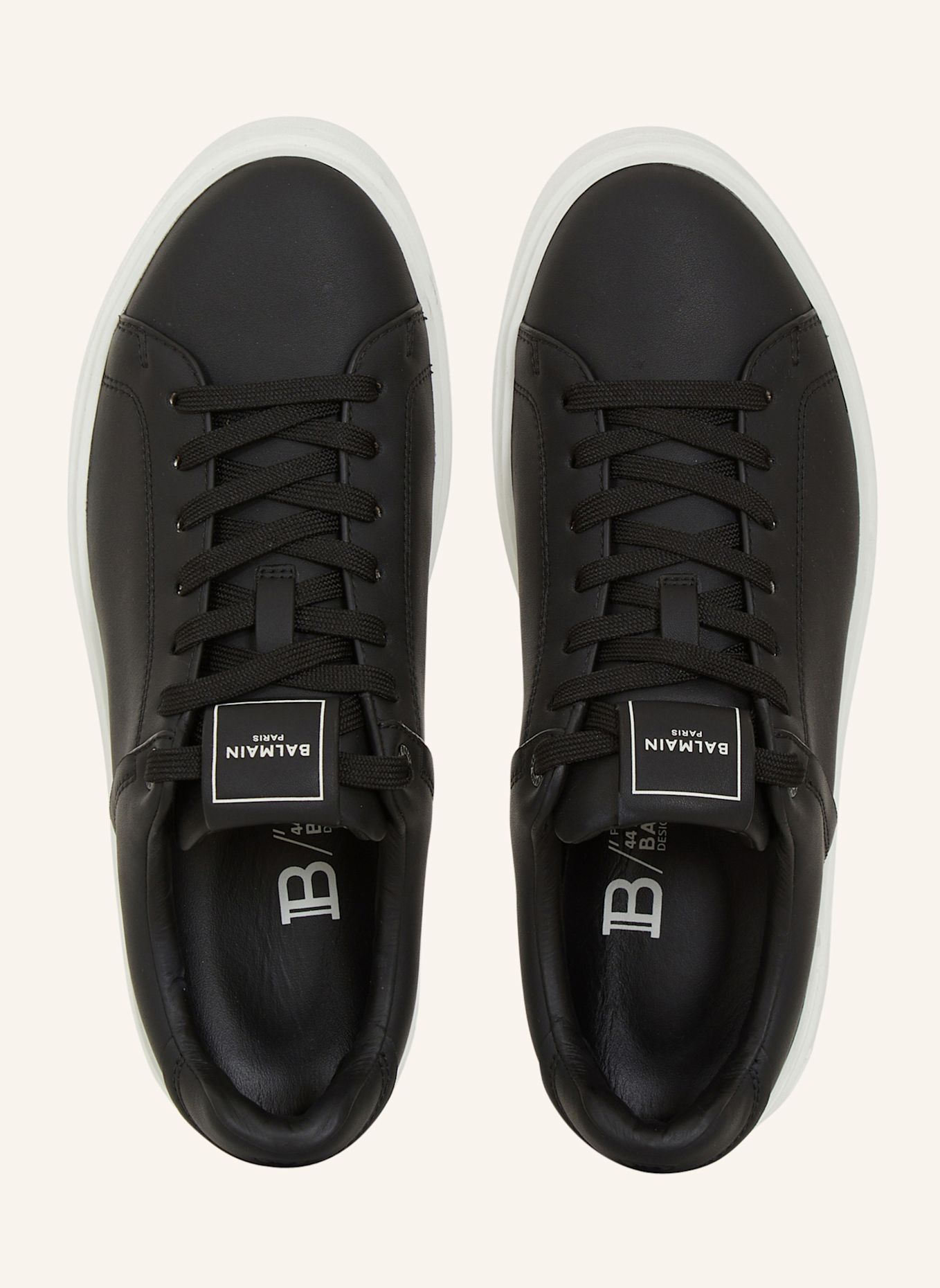 BALMAIN Sneakers B-Court aus Kalbsleder: DUNKELGRÜN