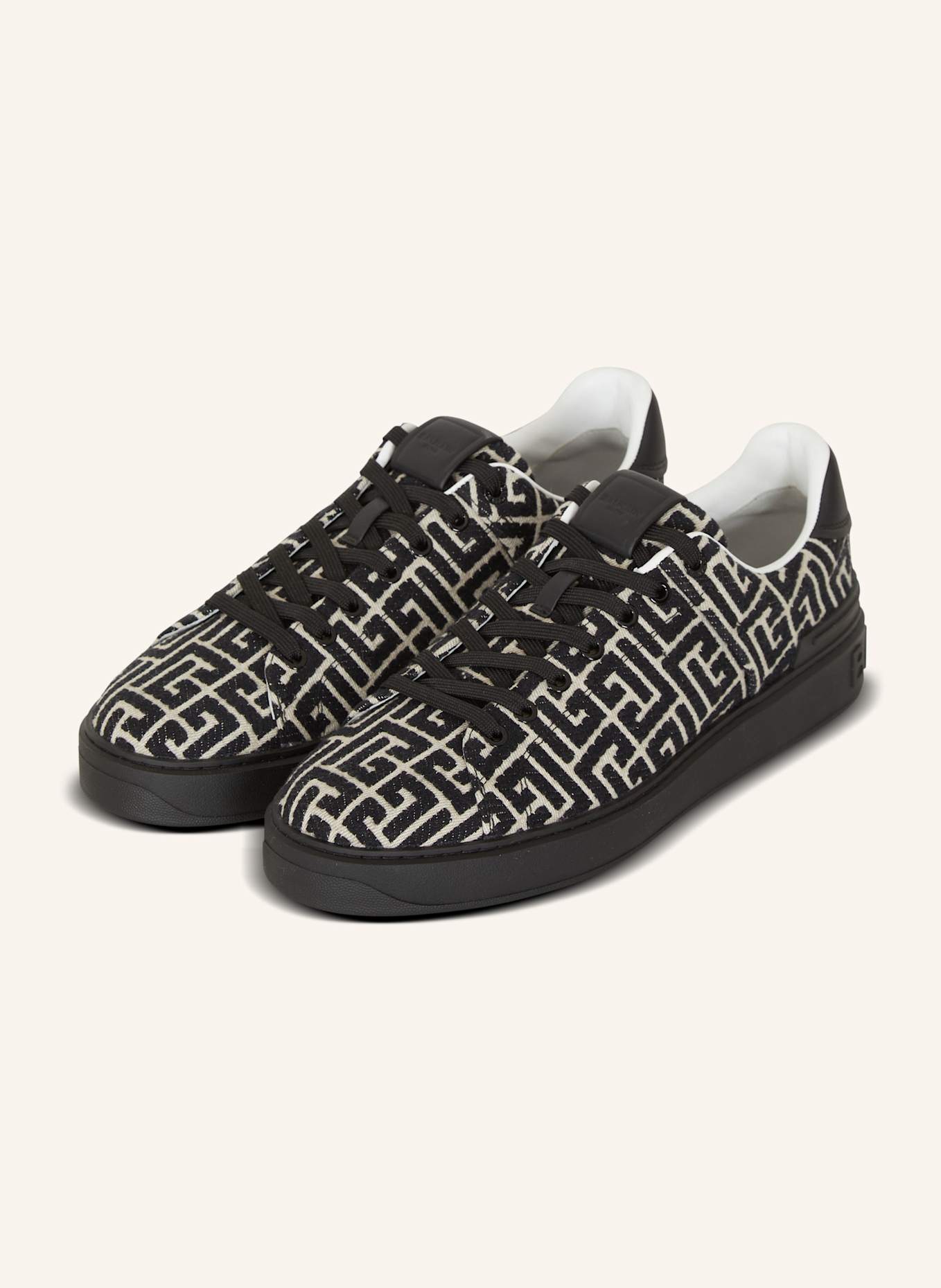 BALMAIN Sneakers B-Court mit Jacquard-Monogramm: SCHWARZ