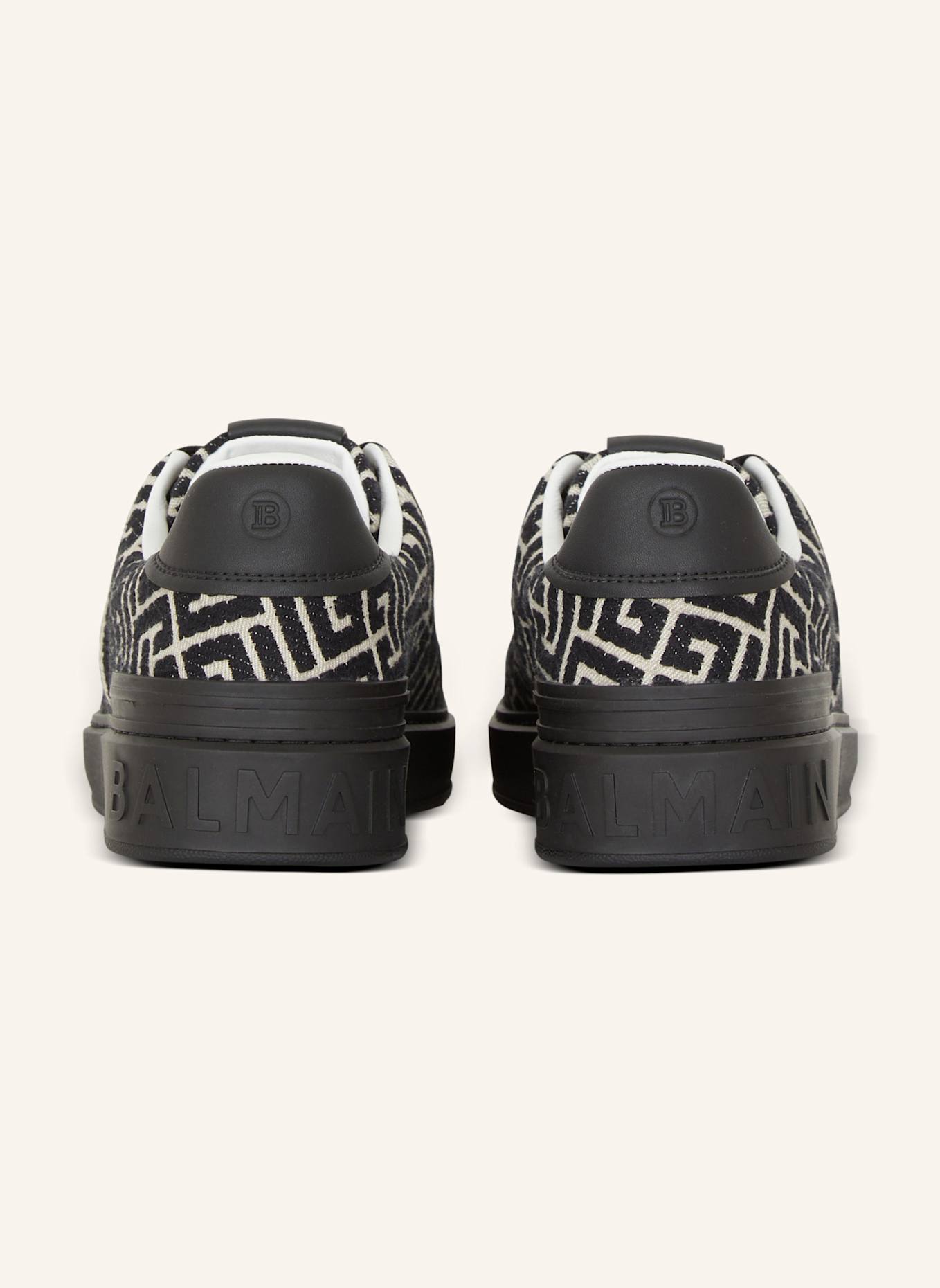 BALMAIN Sneakers B-Court mit Jacquard-Monogramm: SCHWARZ