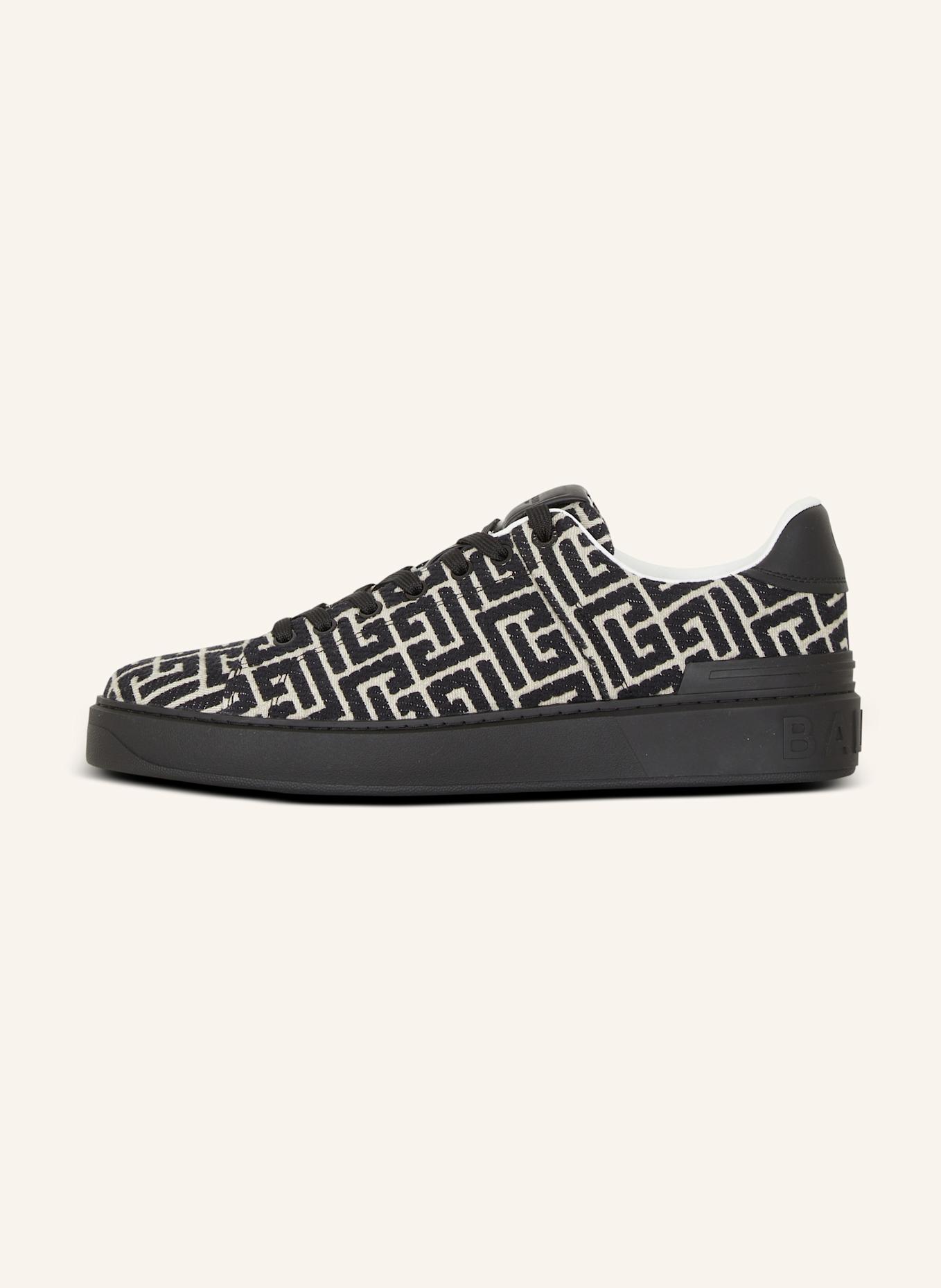 BALMAIN Sneakers B-Court mit Jacquard-Monogramm: SCHWARZ