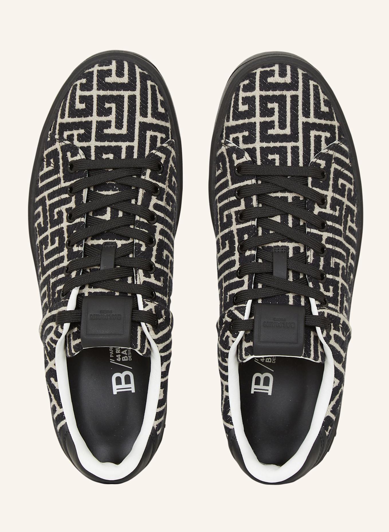 BALMAIN Sneakers B-Court mit Jacquard-Monogramm: SCHWARZ