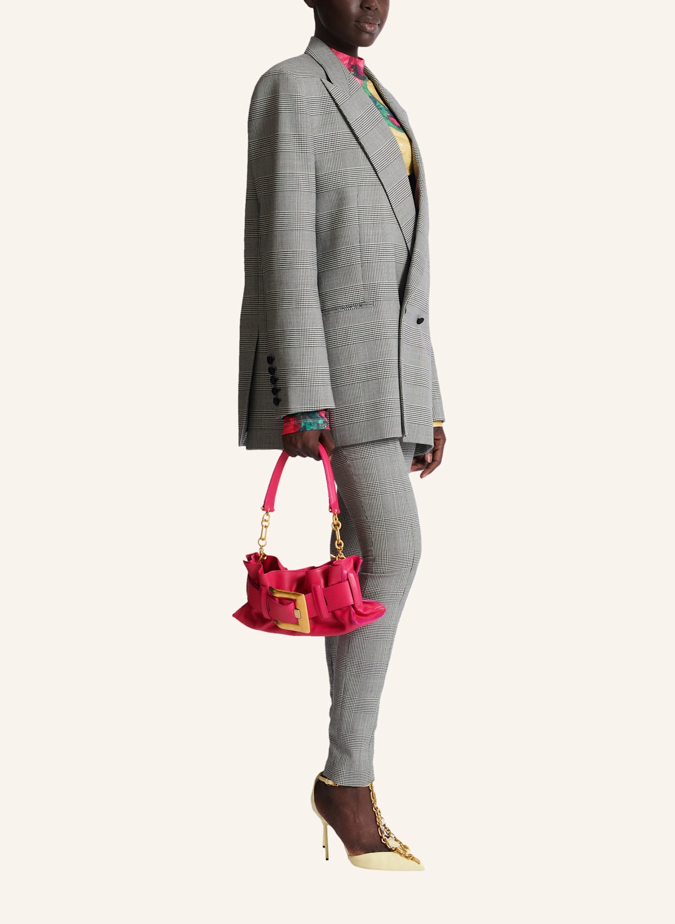 BALMAIN Mini-Schultertasche Anthem aus Kalbsleder: PINK